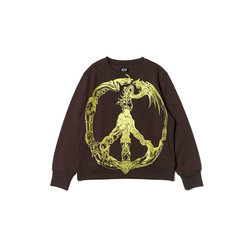 FAKE AS FLOWERS/WORLD PEACE CREWNECK(CHARCOAL)