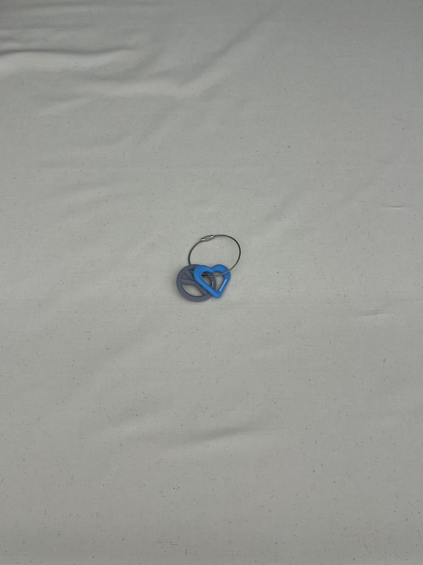 FAKE AS FLOWERS/LOVE AND PEACE KEY RING(BLUE/GRAY)
