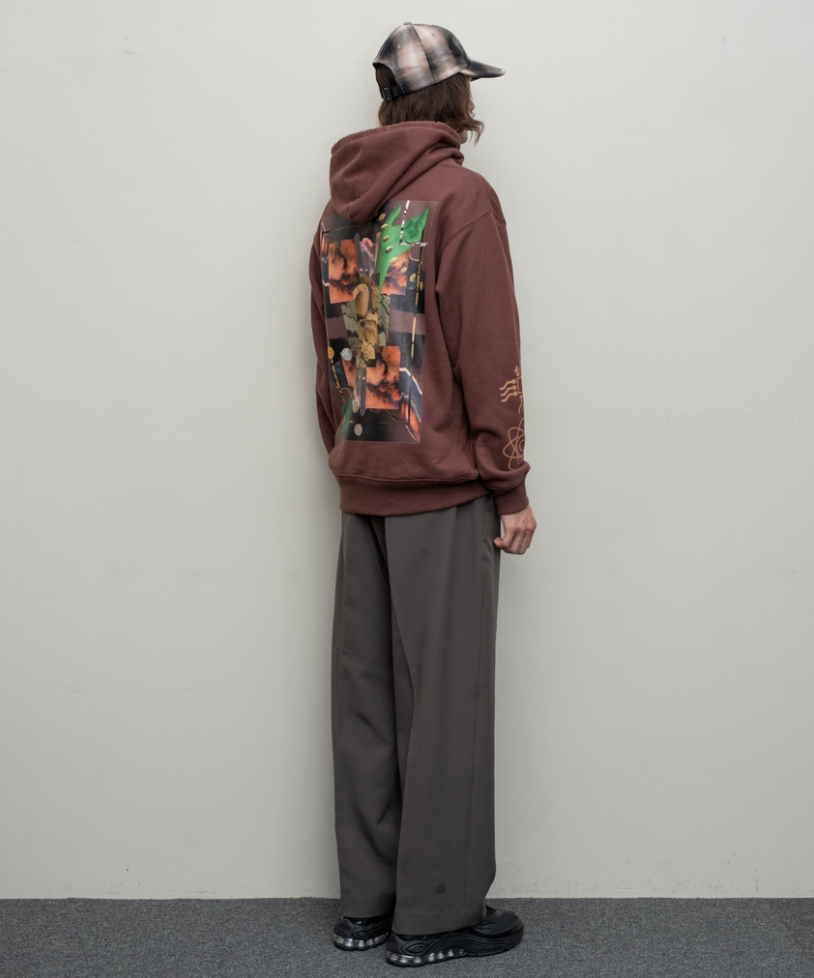collage hoodie(BROWN)/BAL