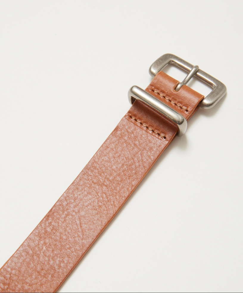BAL/TOMO&CO NARROW LEATHER BELT(BROWN)