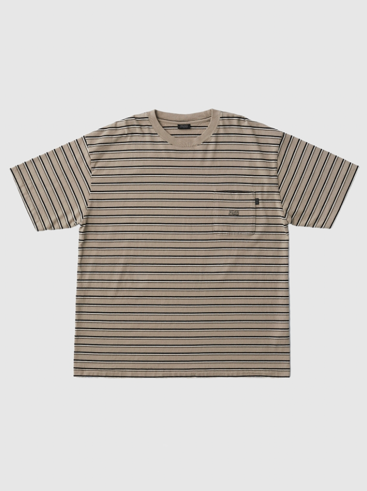 SEDAN ALL-PURPOSE/STRIPED S/S POCKET TEE(Khaki Black)