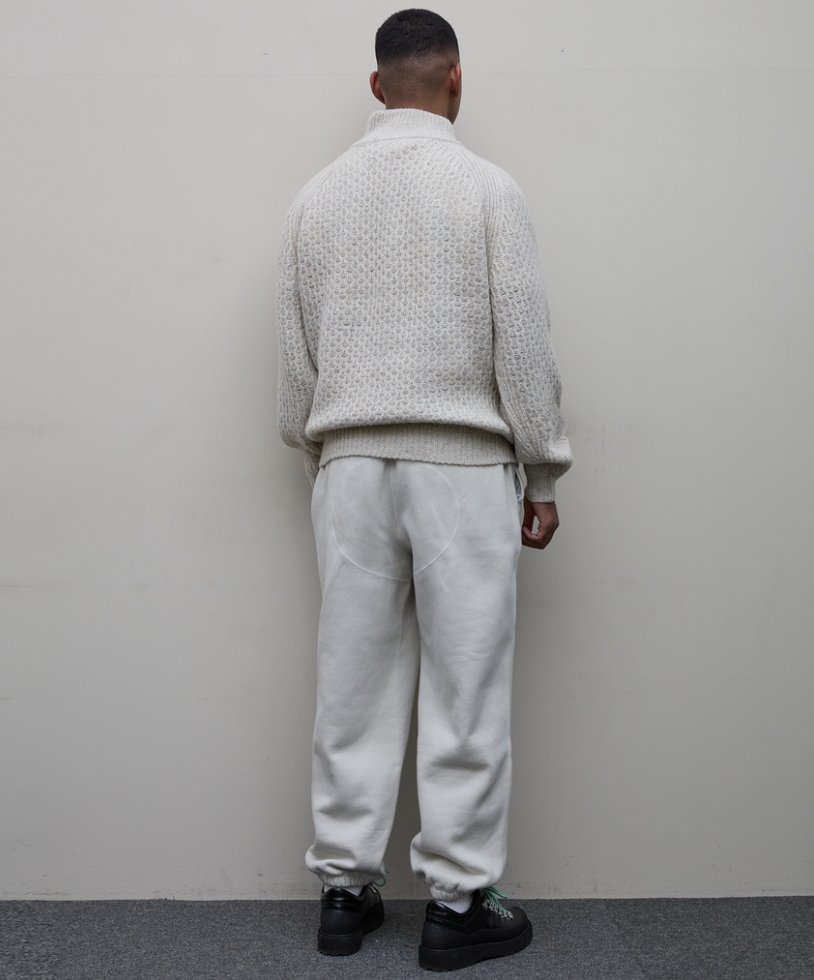 BAL/DIAGONAL ZIP JACQUARD SWEATER(NATURAL)
