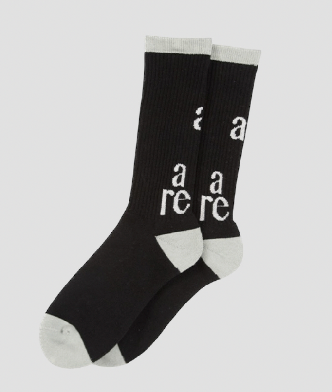 POVAL/Basic Socks (BLACK/WHITE)