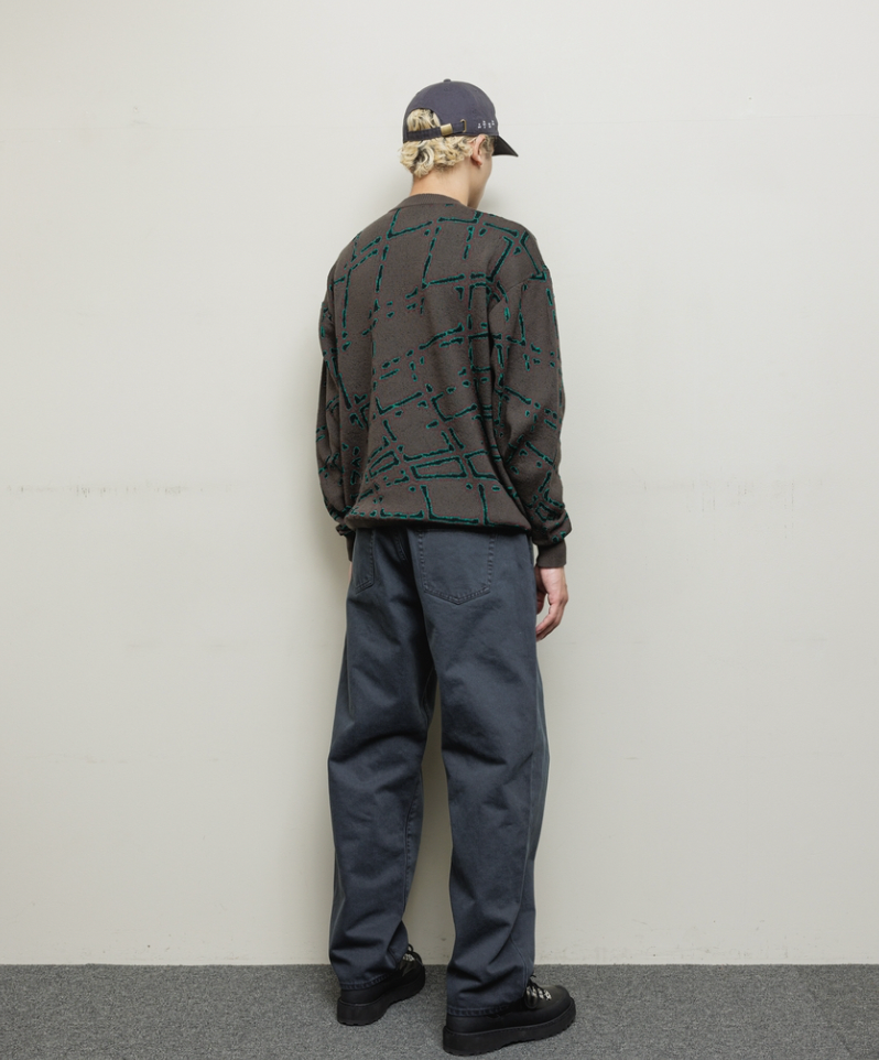 BAL/NET JACQUARD COTTON CREWNECK SWEATER