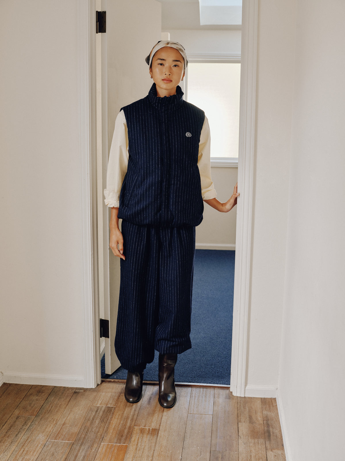 SOL/Pin-Stripe Padded Vest