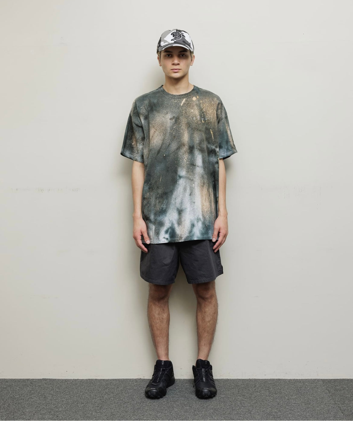 BAL/WASHED TWILL WOVEN BELTED SHORT