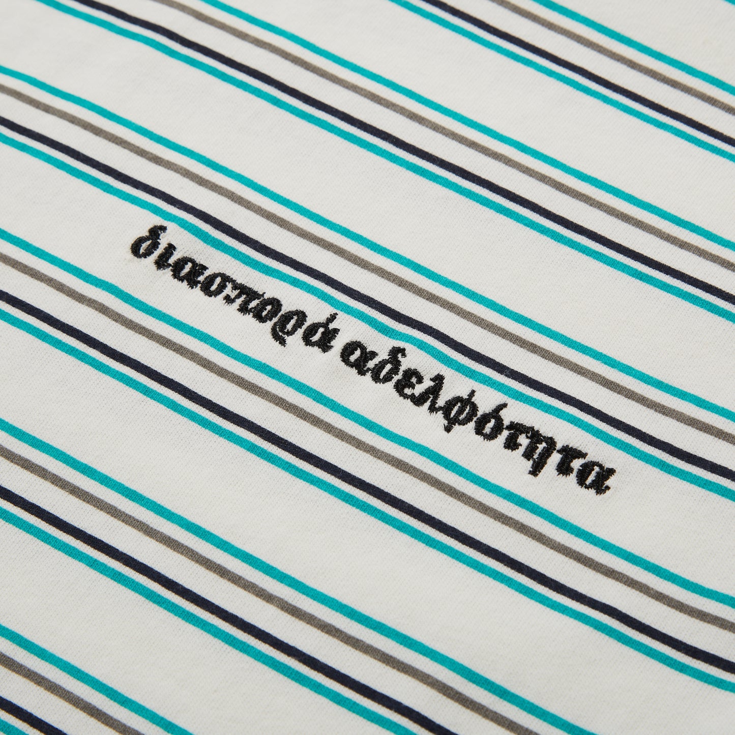 Diaspora skateboards/Printed Stripe S/S Top(White)
