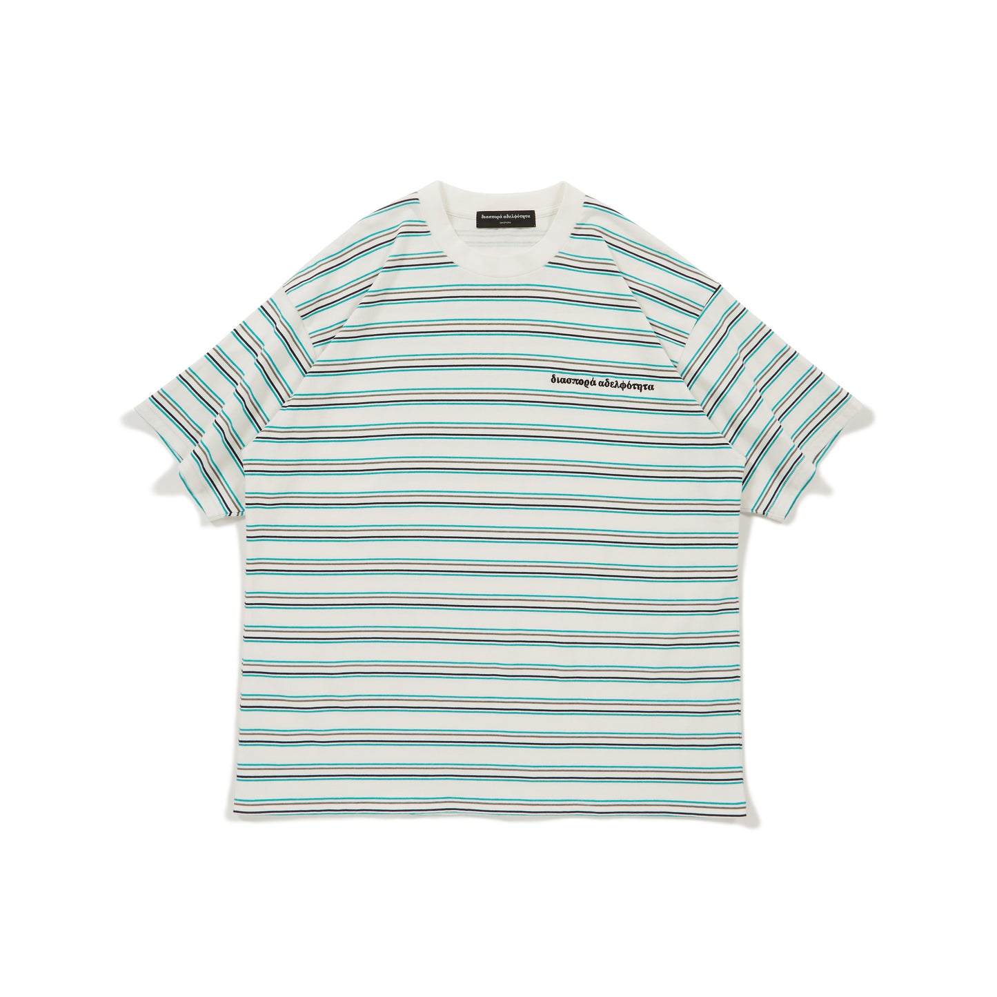 Diaspora skateboards/Printed Stripe S/S Top(White)