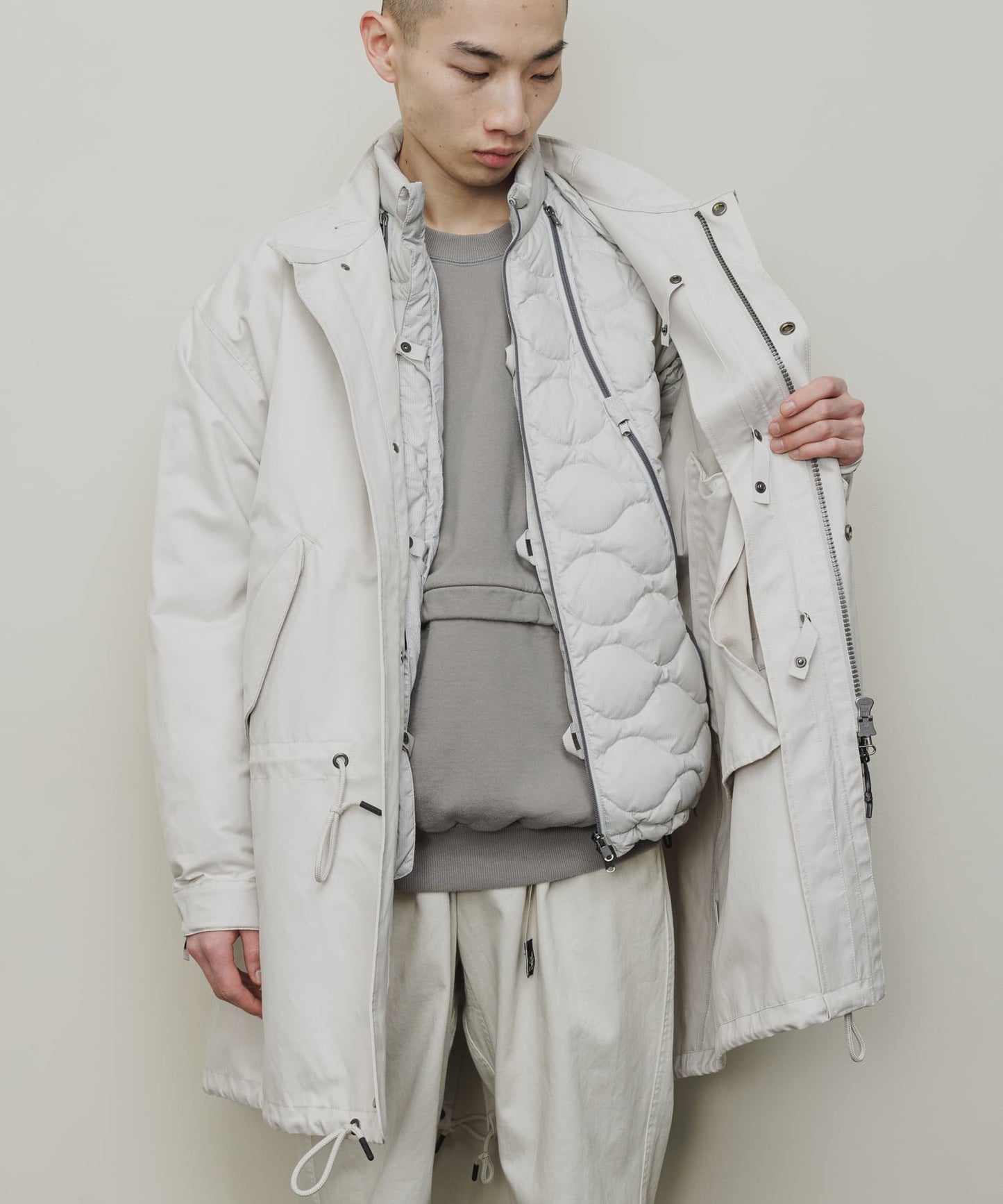 COTTON NYLON FISTTAIL COAT(STONE)/BAL バル