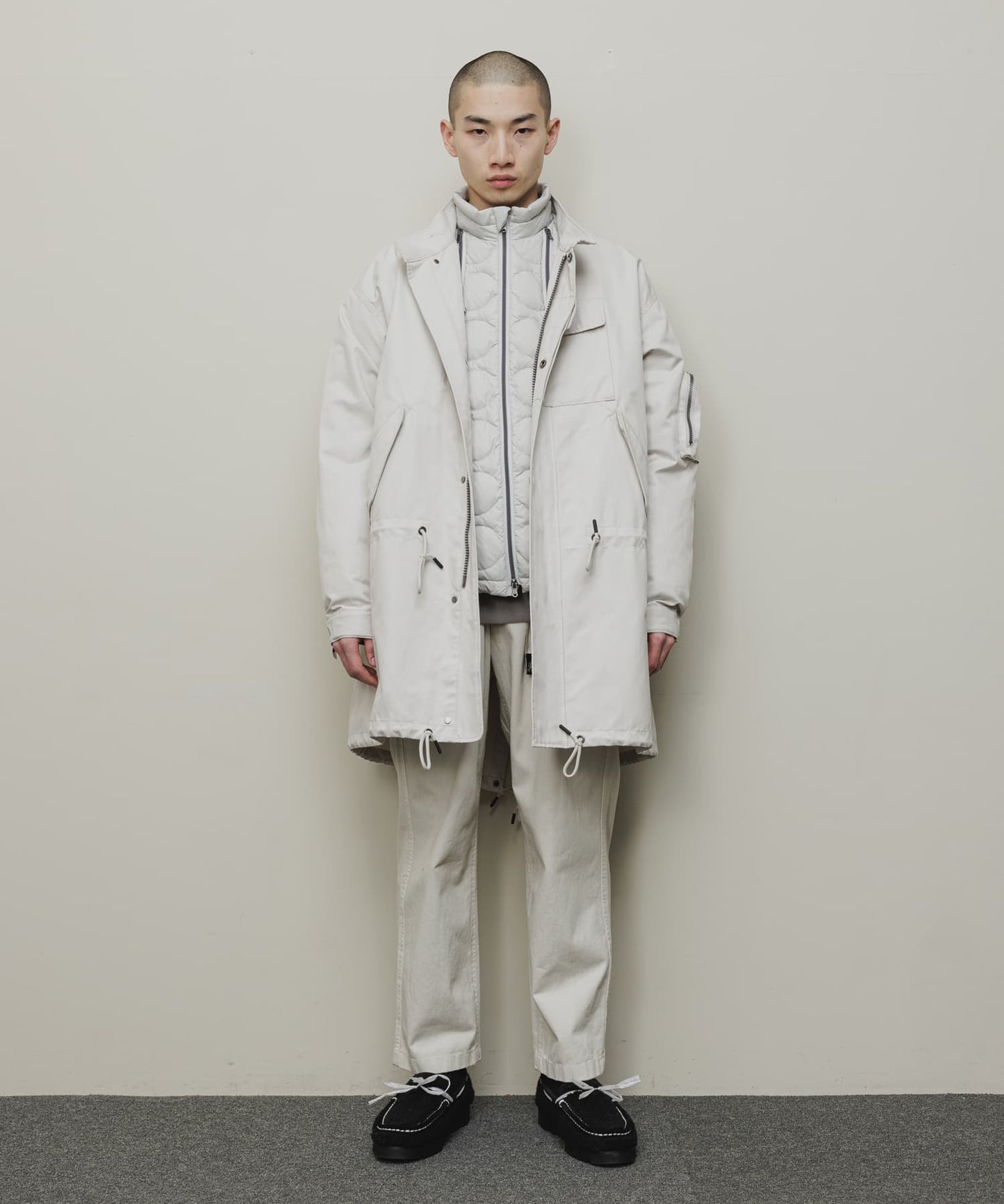 REMOVABLE SLEEVE DOWN JACKET(STONE)/BAL
