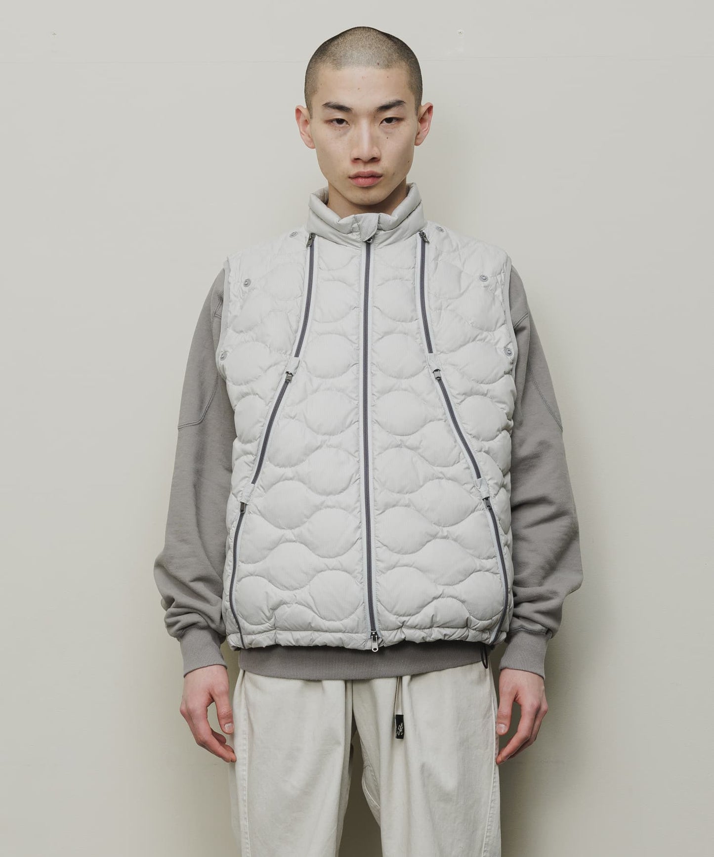 REMOVABLE SLEEVE DOWN JACKET(STONE)/BAL