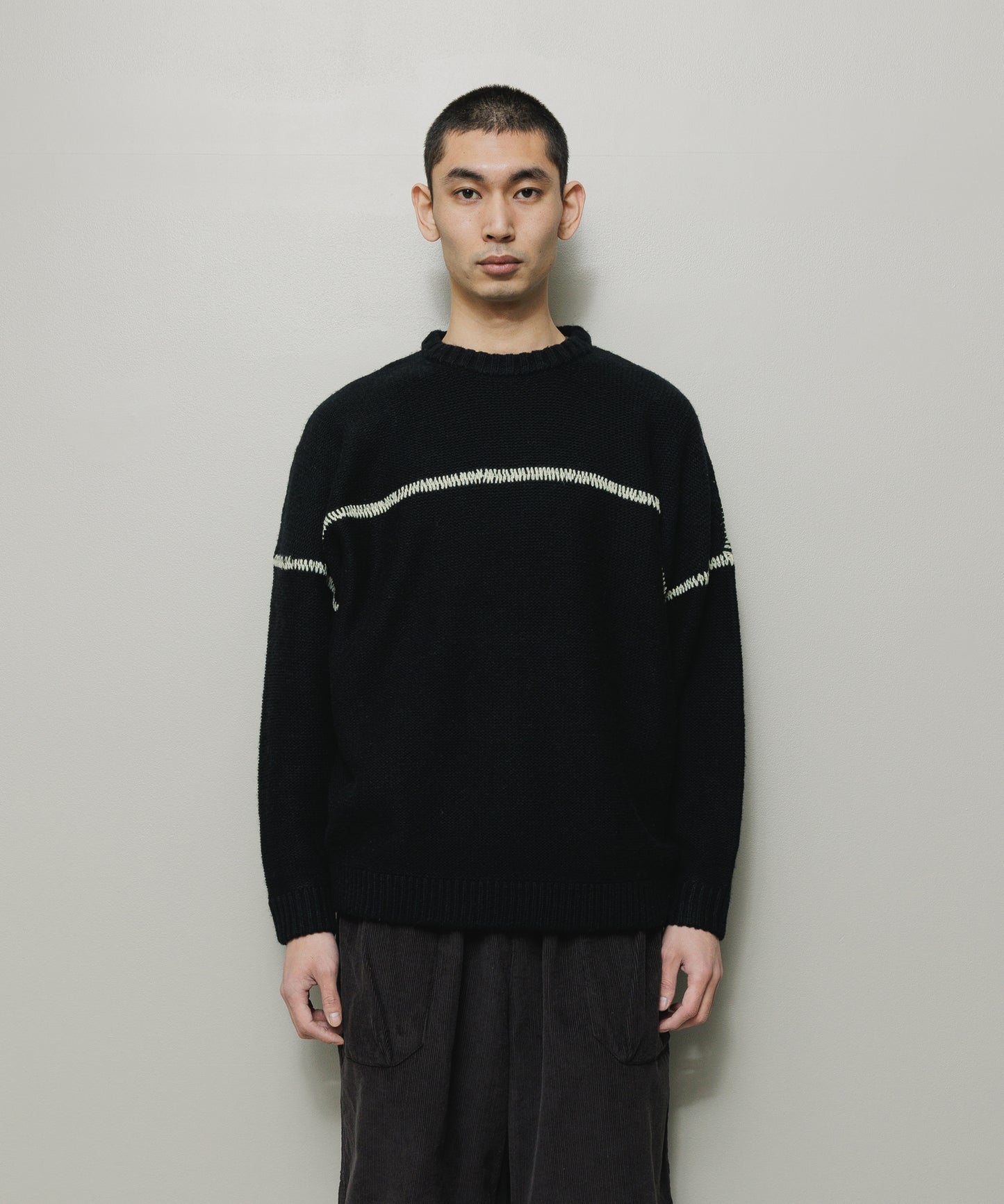 BAL/STITCHED DROP SHOULDER SWEATER