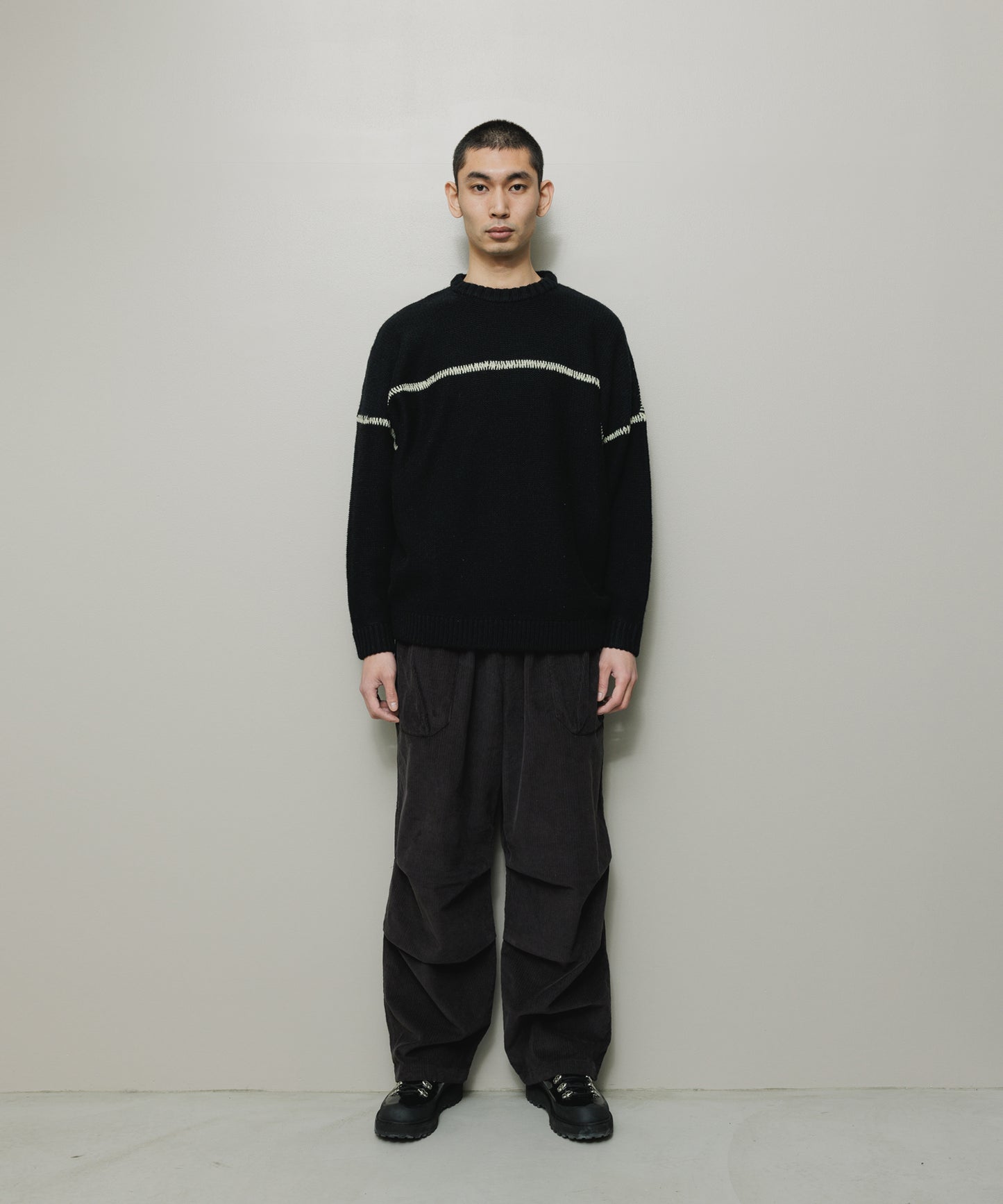 BAL/STITCHED DROP SHOULDER SWEATER