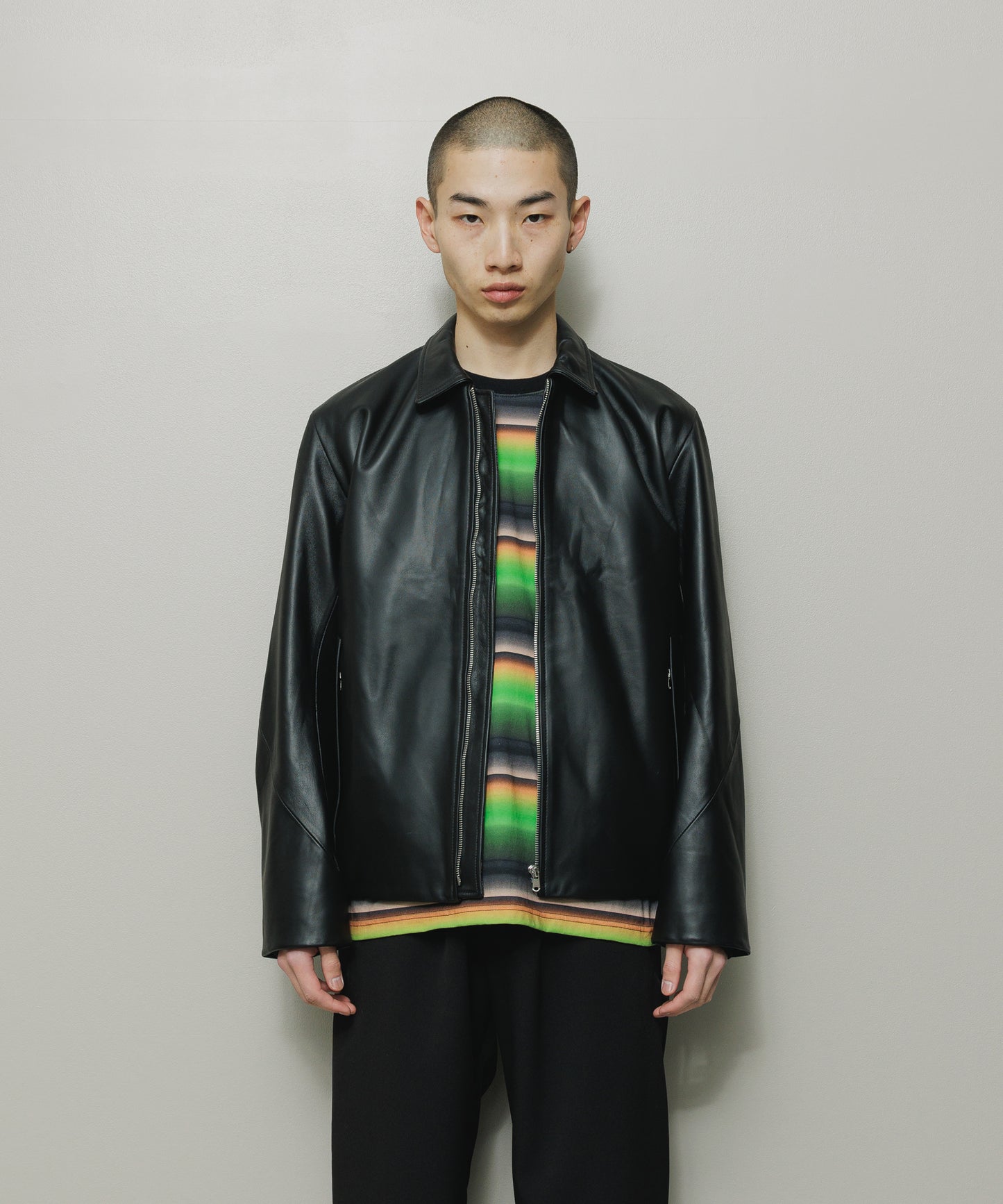 BAL/TECH LEATHER ZIP JACKET