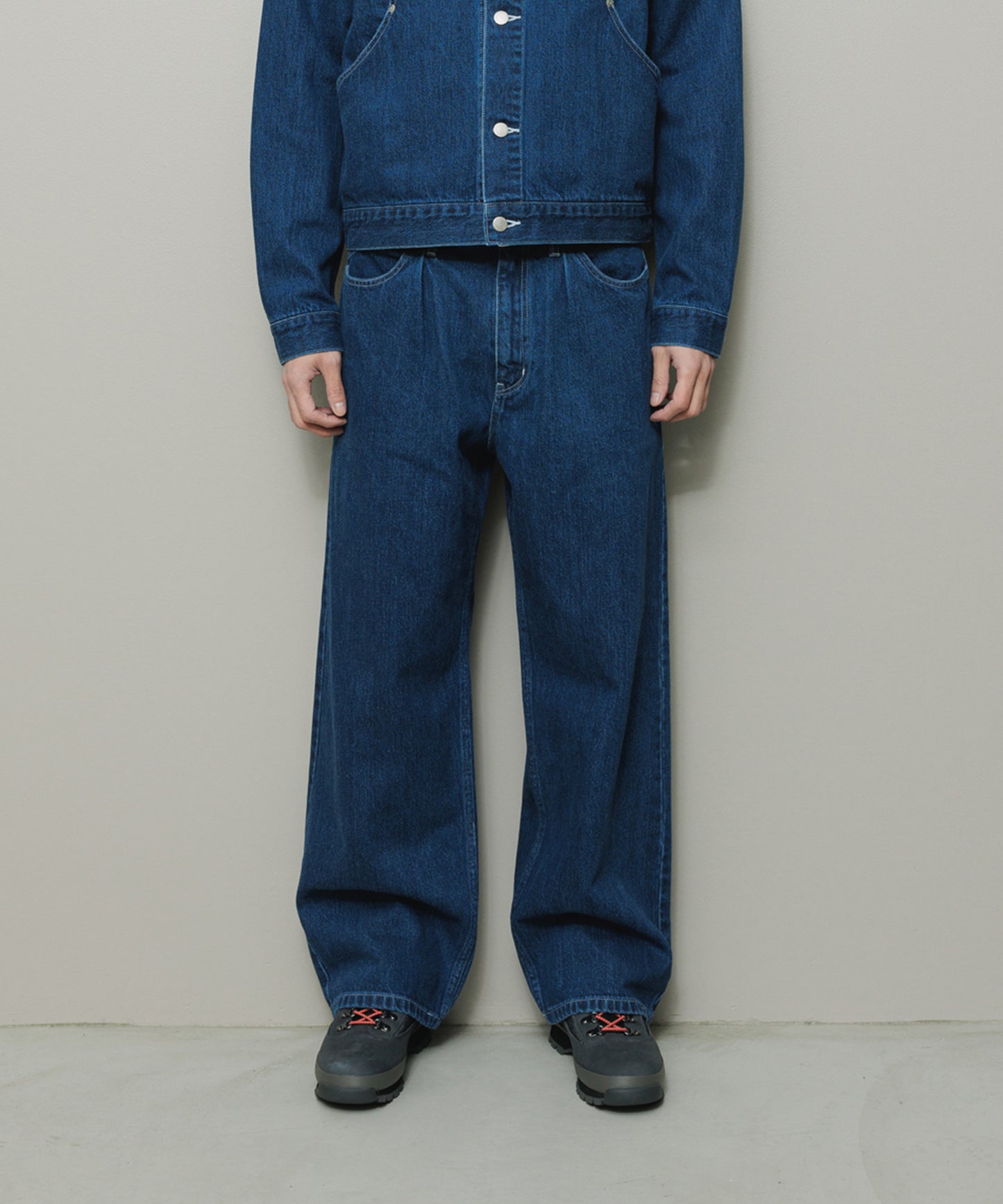 BAL/12OZ STRAIGHT LEG 5P WASHED JEAN