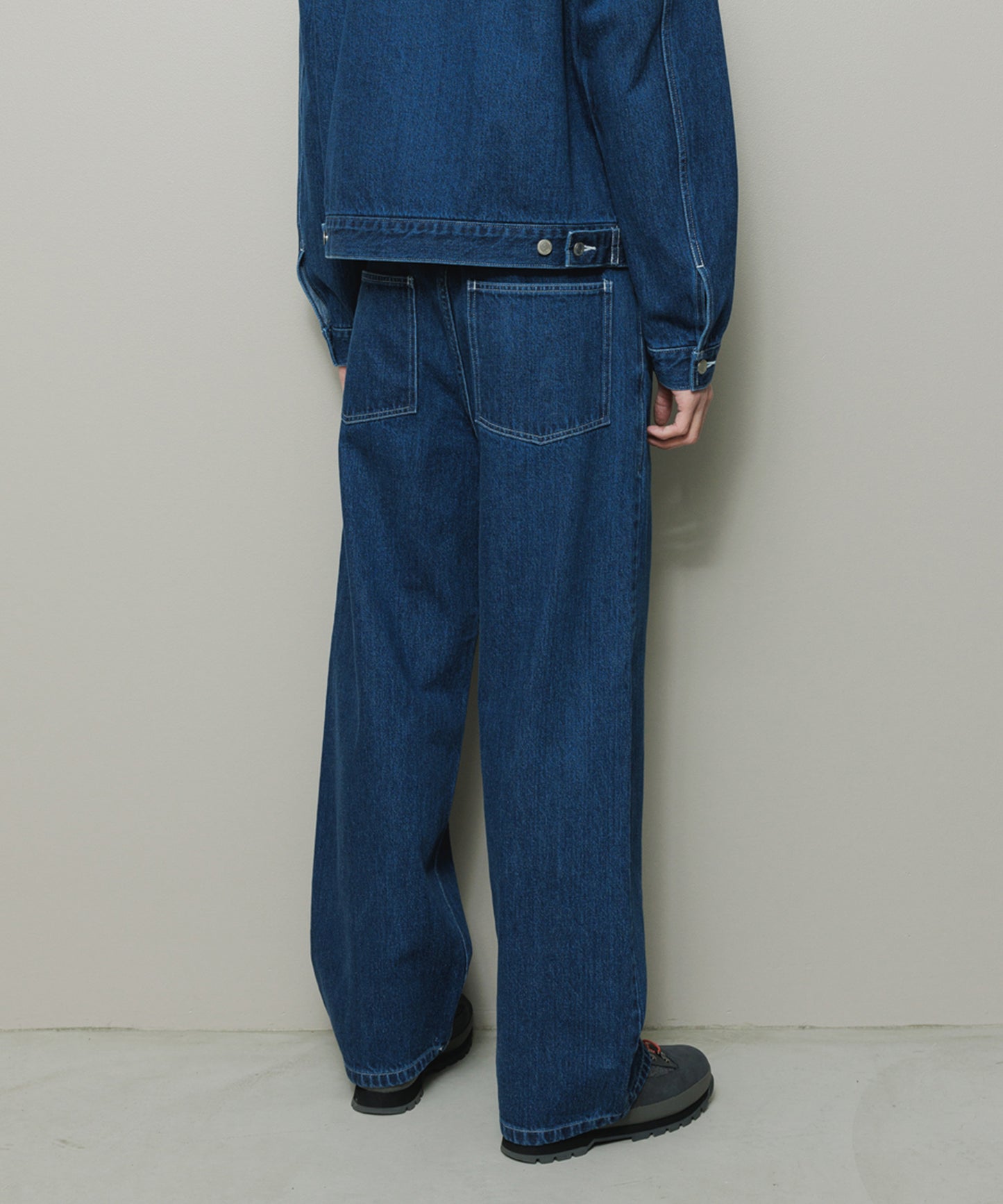 BAL/12OZ STRAIGHT LEG 5P WASHED JEAN
