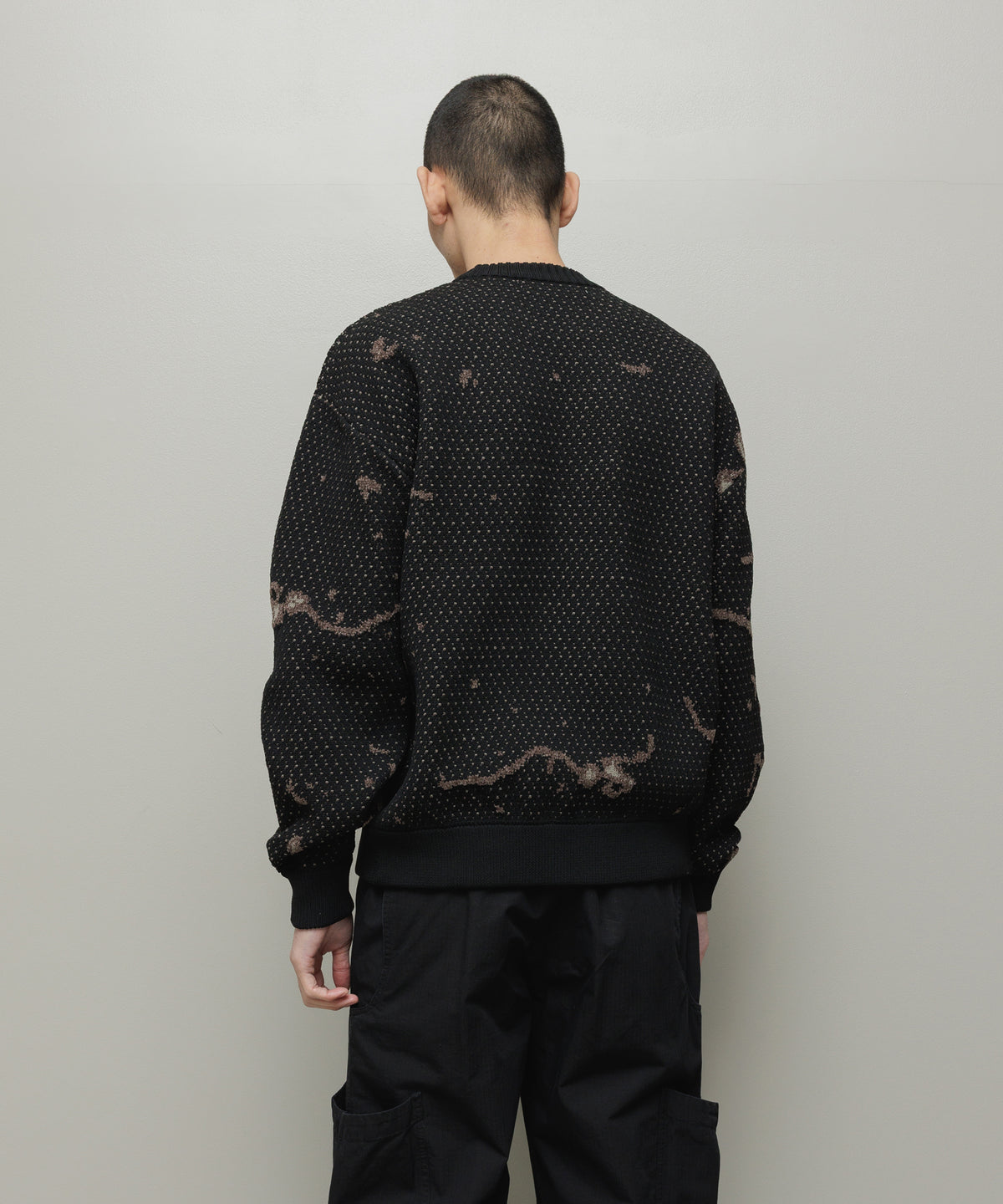 BAL/JACQUARD PATTERN CREWNECK SWEATER