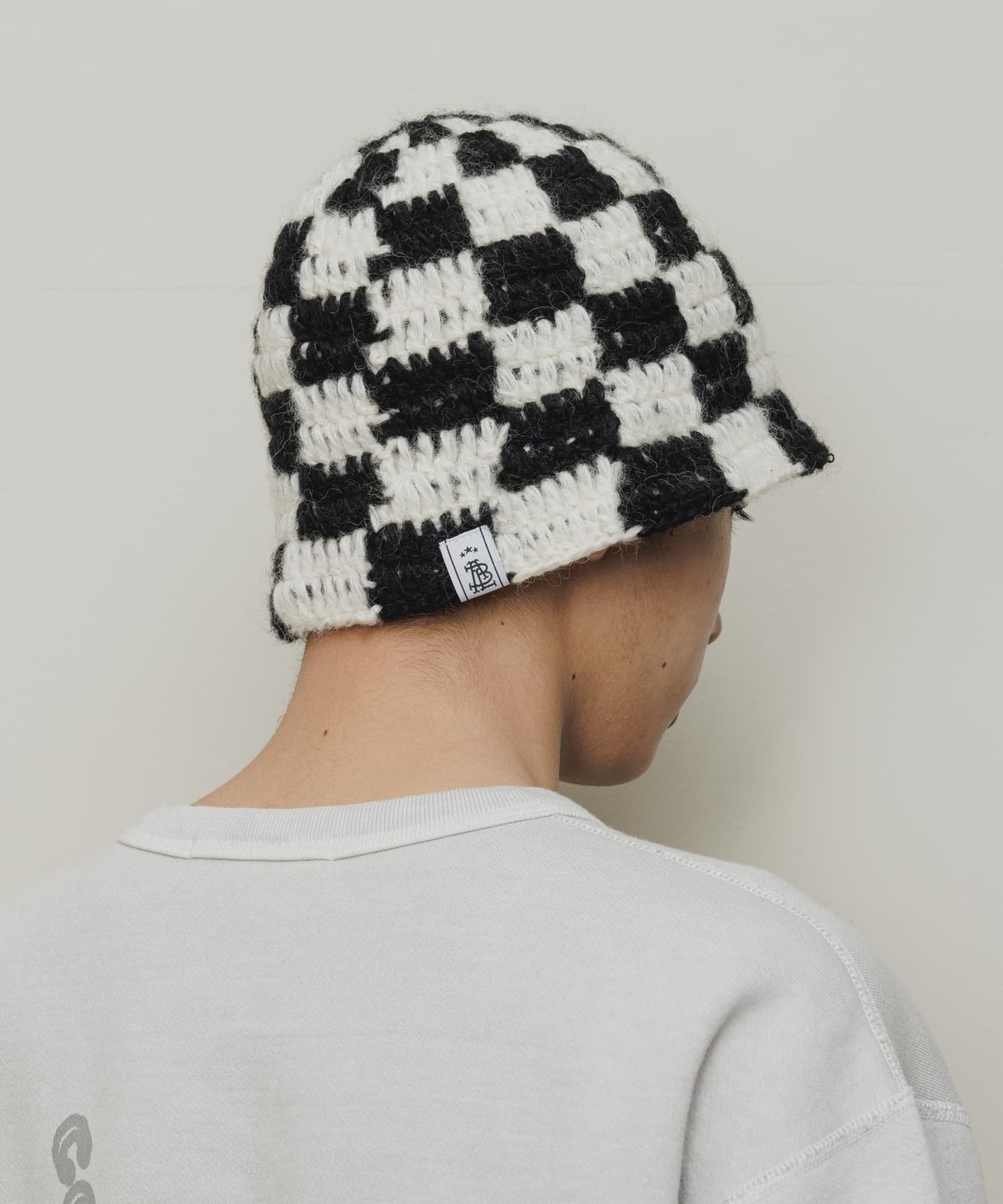 HAND KNIT BUCKET HAT(WHITE/GREEN/BROWN)/BAL