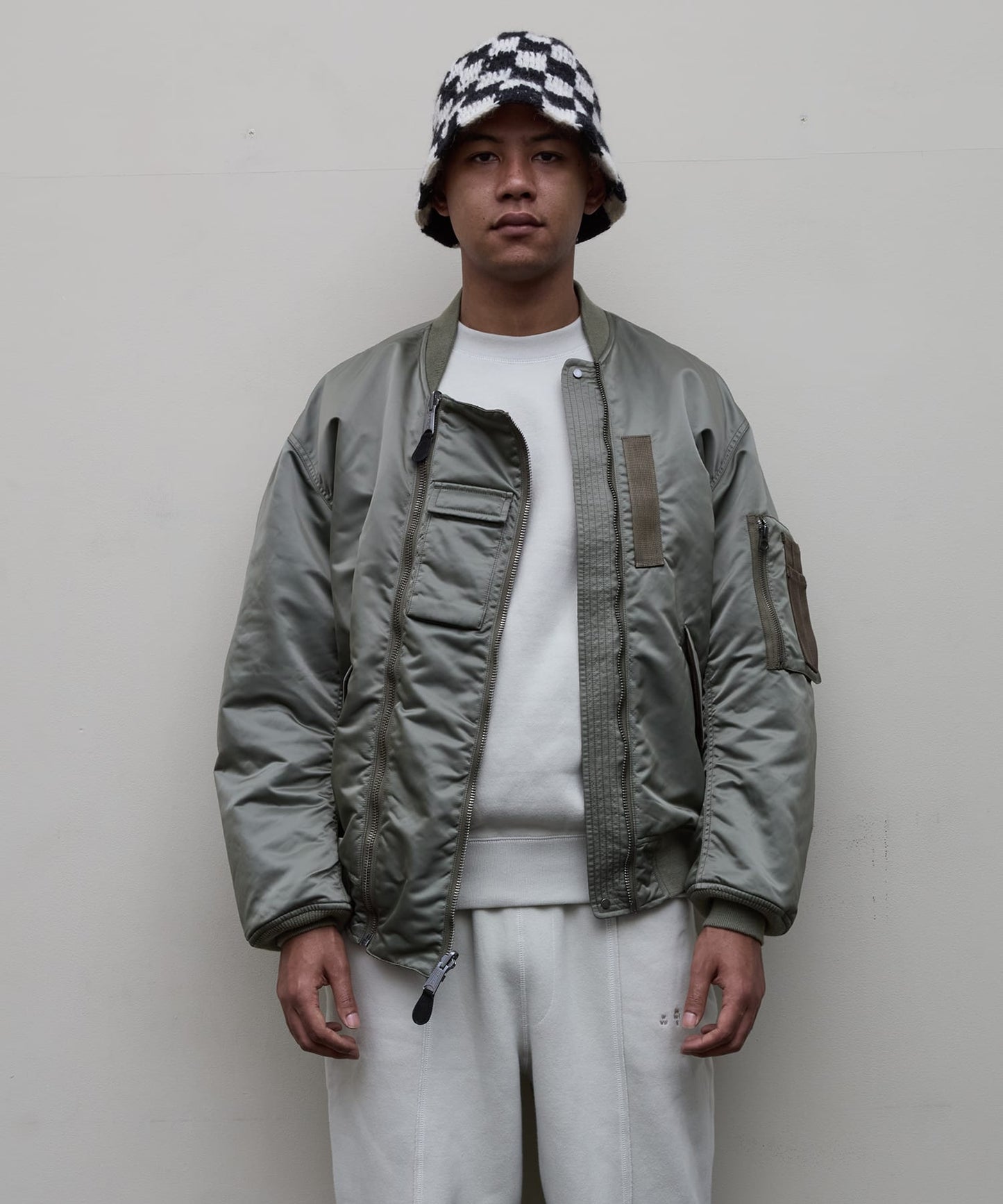 BAL/SPIEWAK DOUBEL ZIP BOMBER JACKET(Alpha Green )