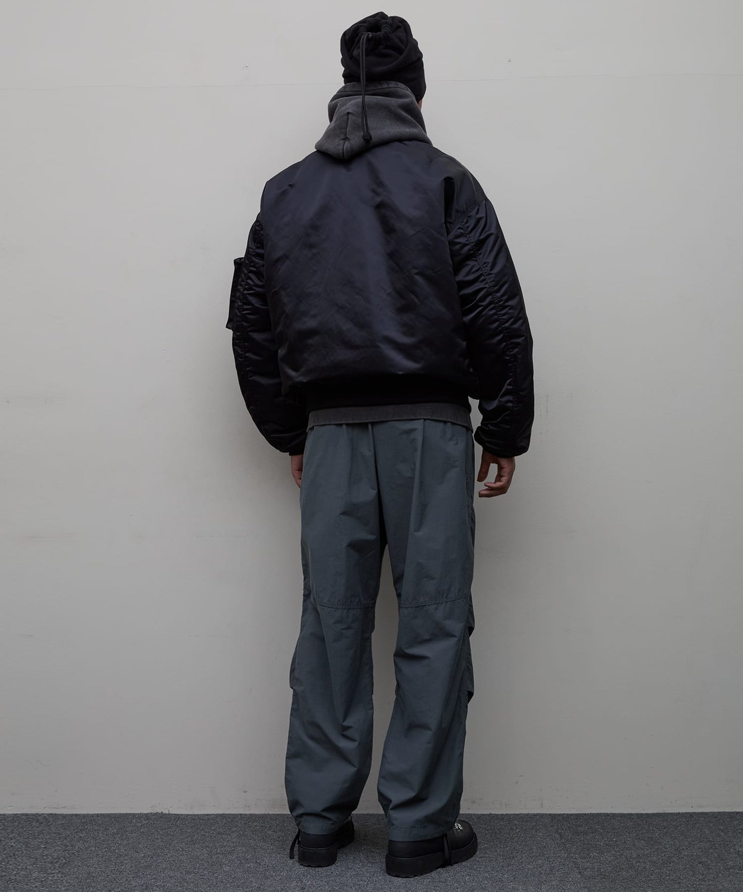 BAL/SPIEWAK DOUBEL ZIP BOMBER JACKET(BLACK)