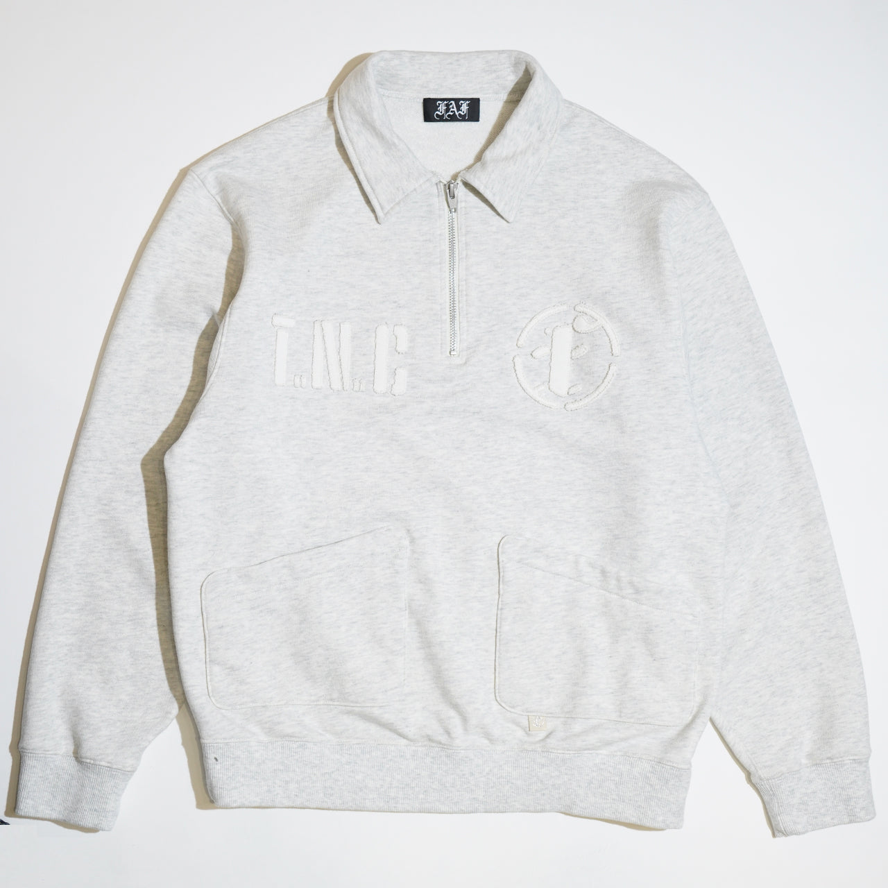 Half Zip Sweat Top(GRAY)/FAKE AS FLOWERS
