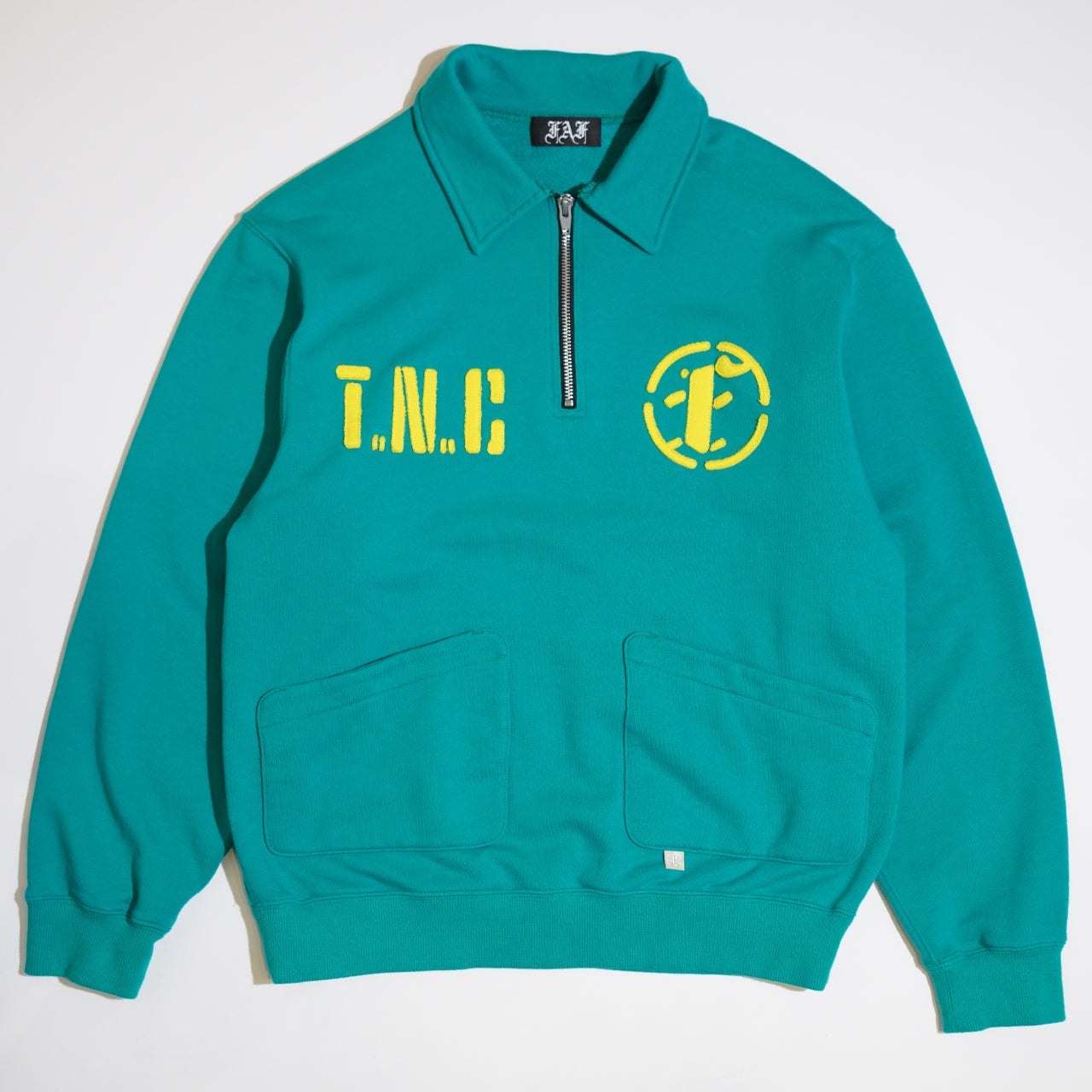Half Zip Sweat Top(GREEN)/FAKE AS FLOWERS