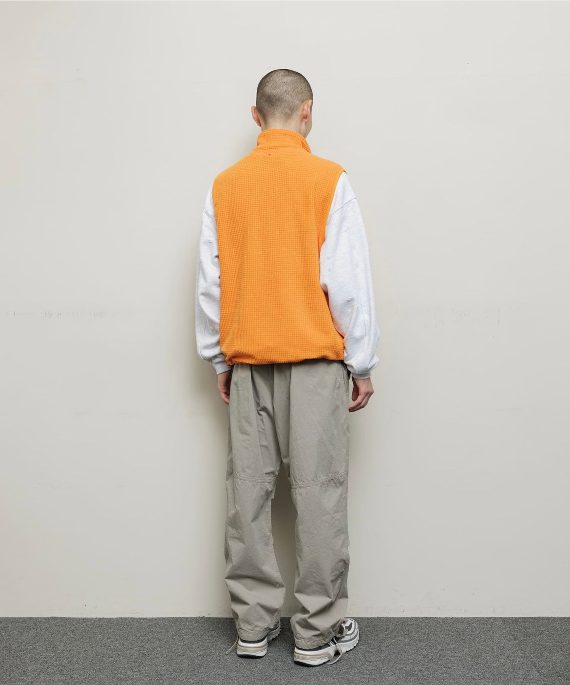BAL/DETACHABLE SLEEVE GRID FLEECE PULL OVER