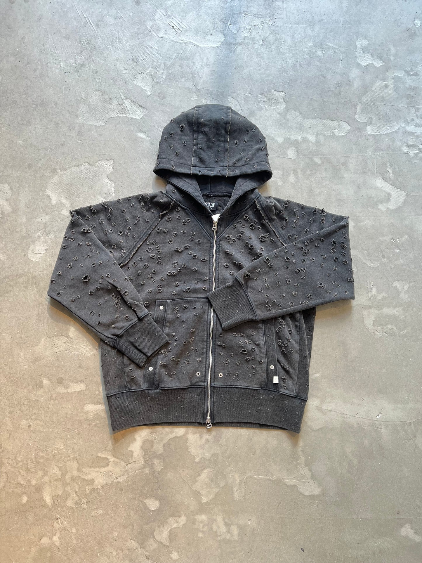 FAKA AS FLOWERS/DAMEGED ZIP UP HOODIES