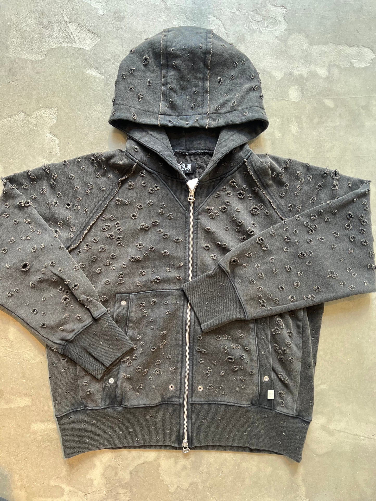 FAKA AS FLOWERS/DAMEGED ZIP UP HOODIES