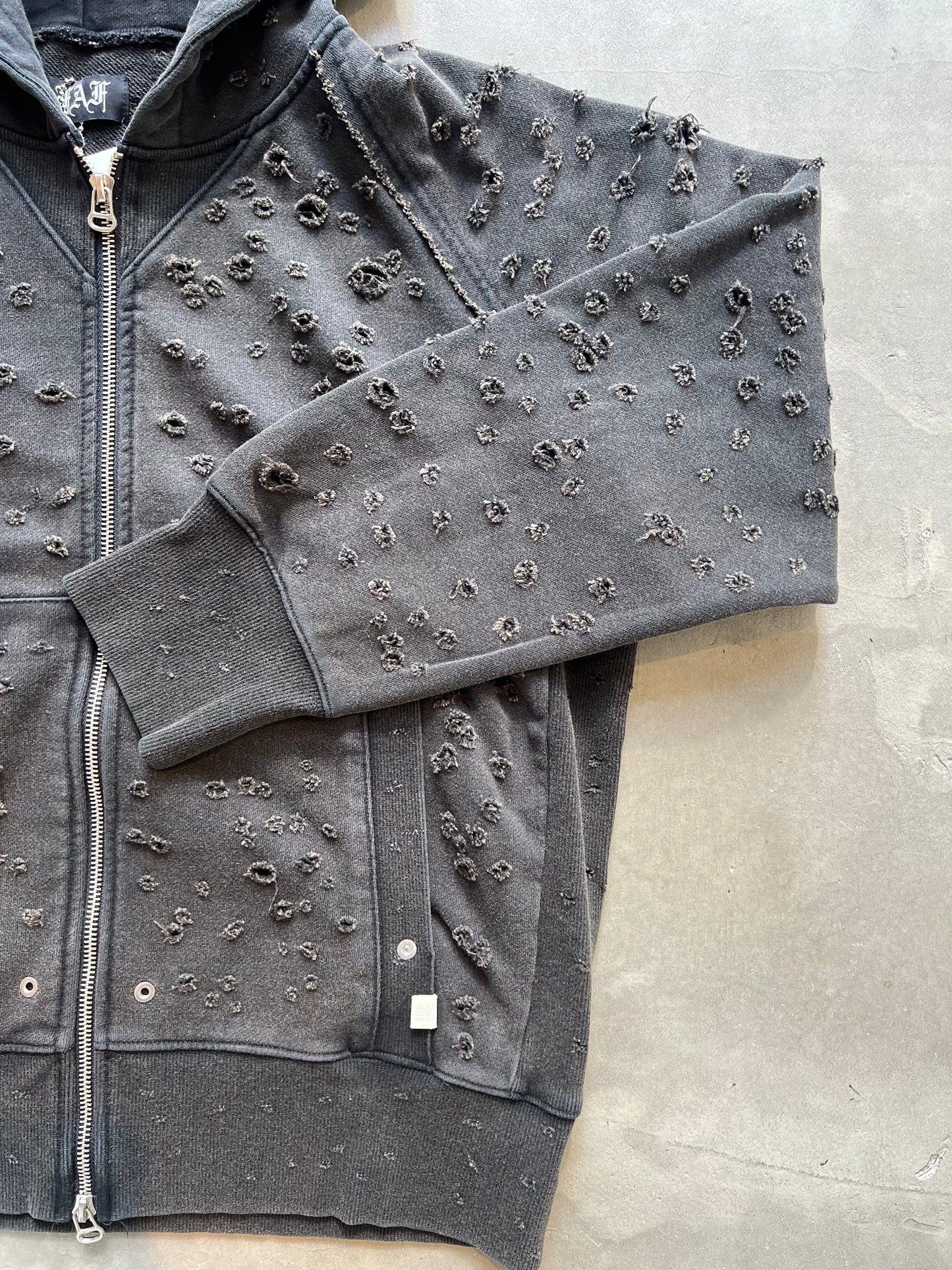 FAKA AS FLOWERS/DAMEGED ZIP UP HOODIES