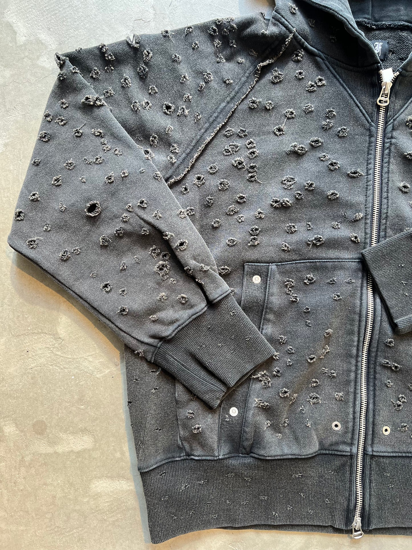 FAKA AS FLOWERS/DAMEGED ZIP UP HOODIES