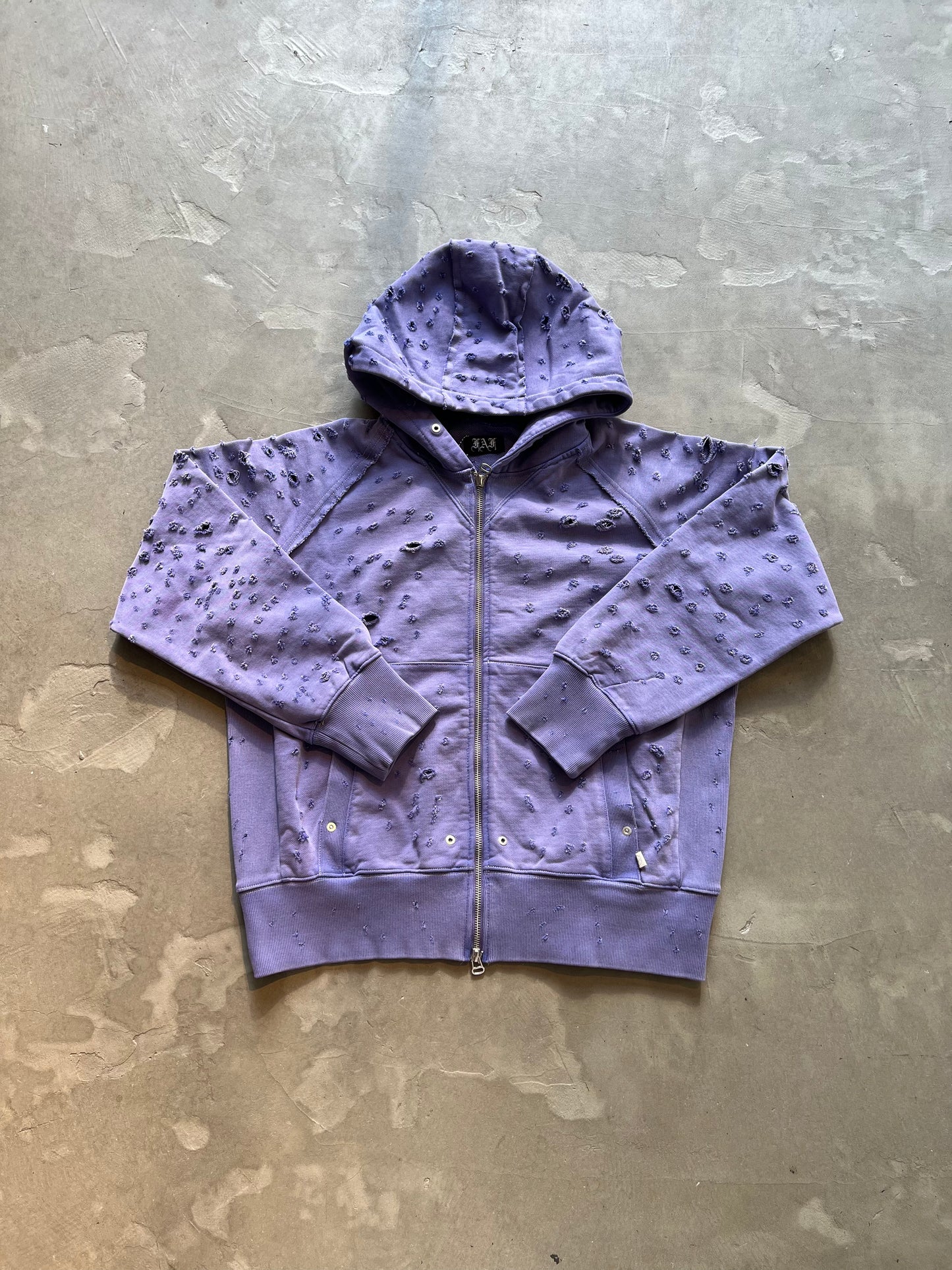FAKA AS FLOWERS/DAMEGED ZIP UP HOODIES