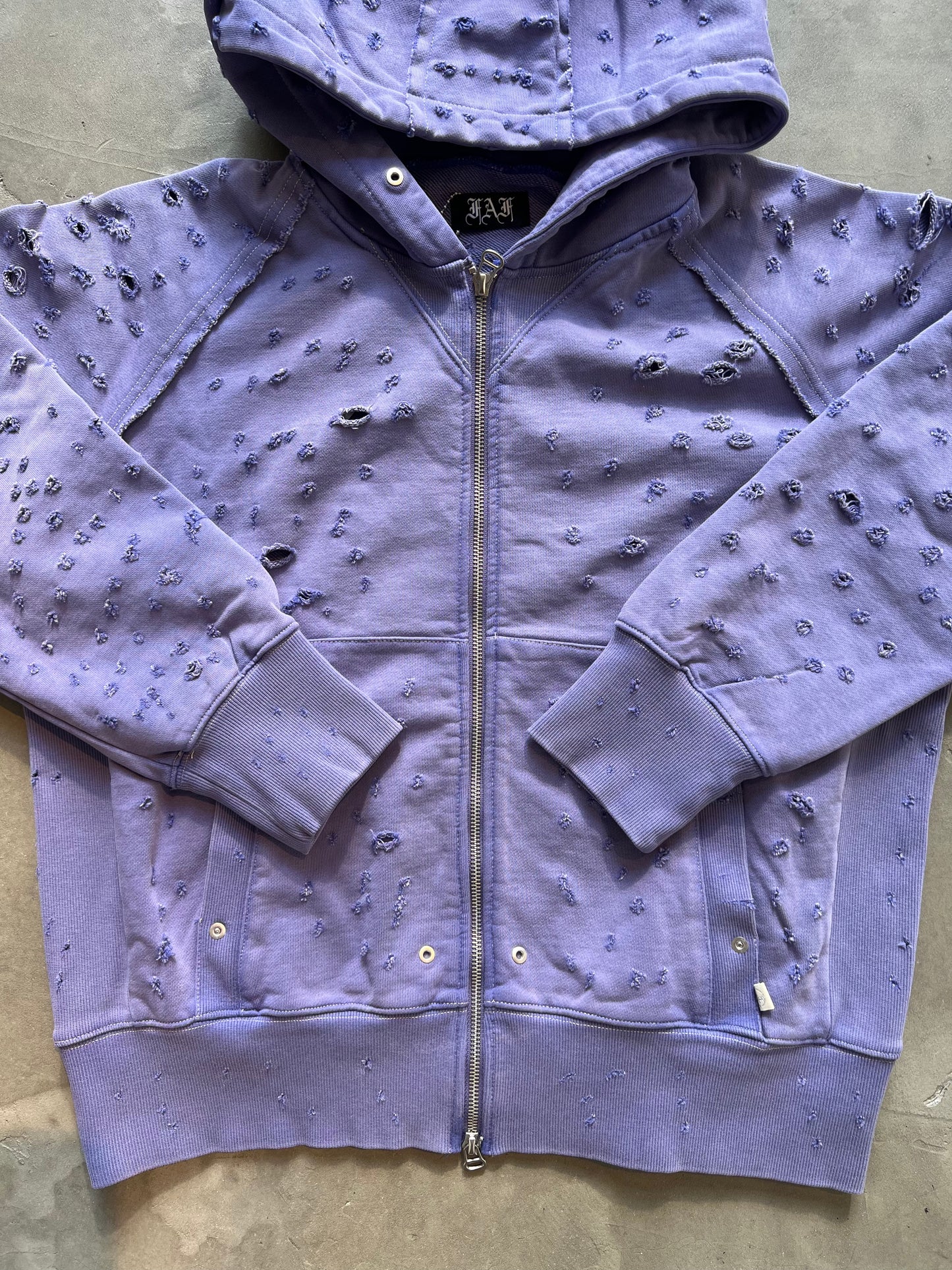 FAKA AS FLOWERS/DAMEGED ZIP UP HOODIES