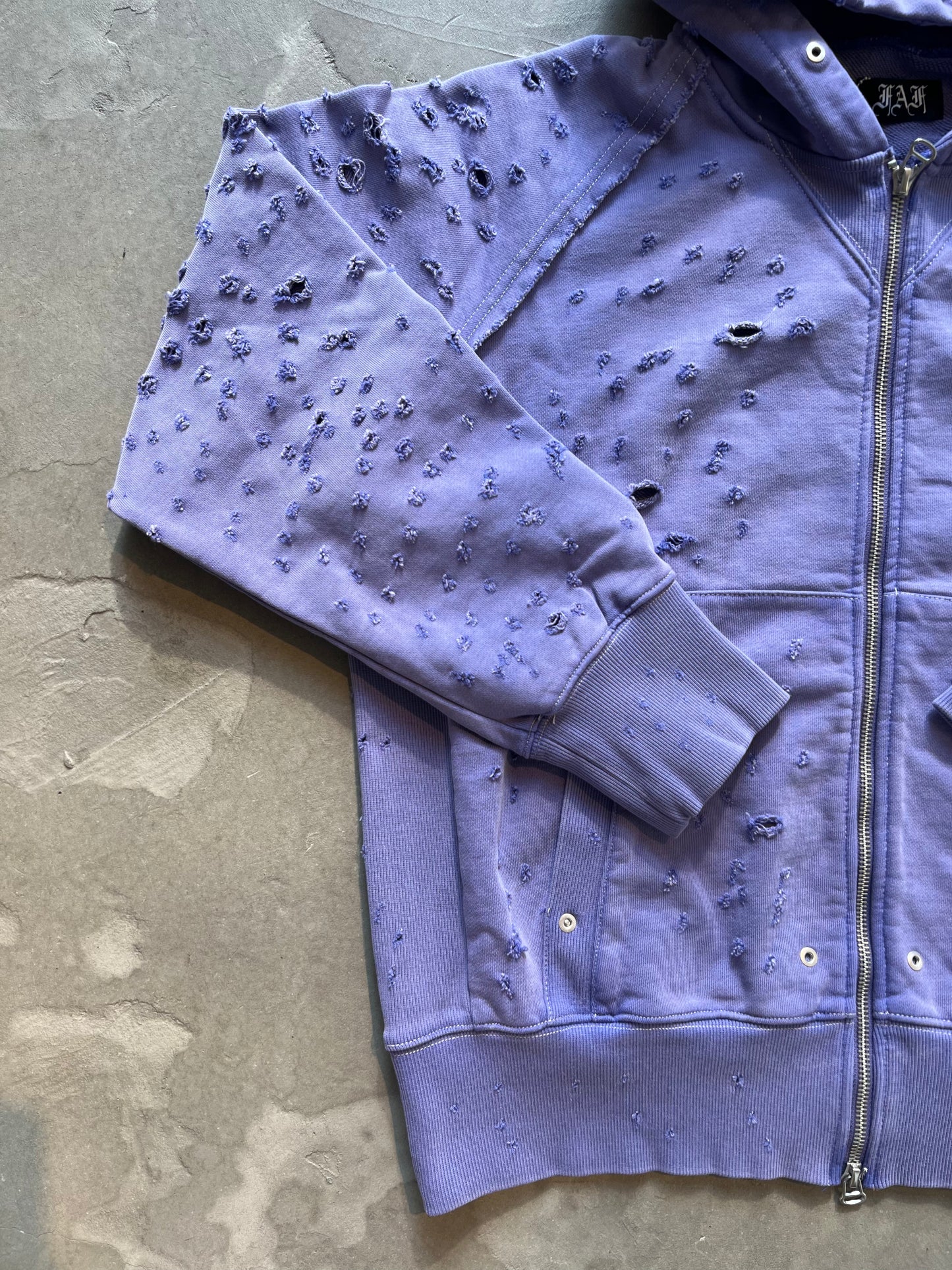 FAKA AS FLOWERS/DAMEGED ZIP UP HOODIES