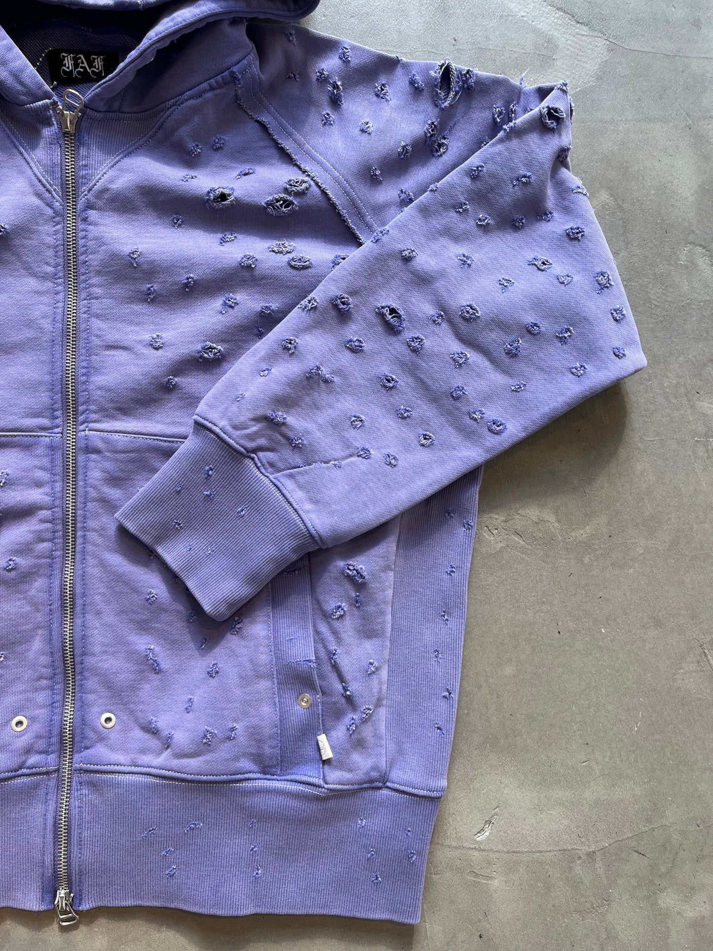FAKA AS FLOWERS/DAMEGED ZIP UP HOODIES