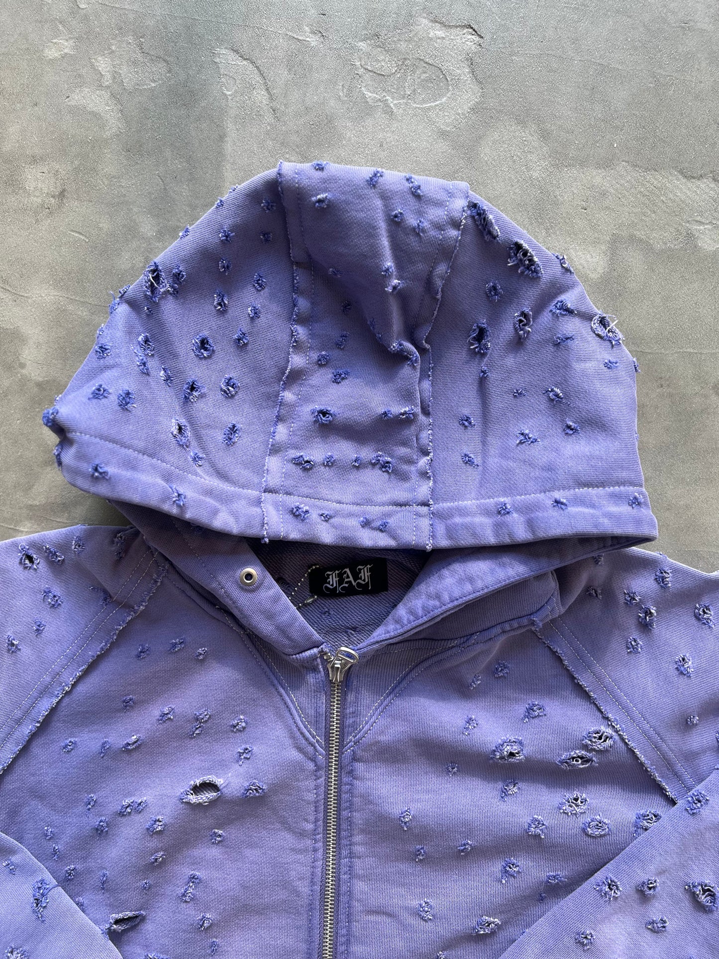 FAKA AS FLOWERS/DAMEGED ZIP UP HOODIES