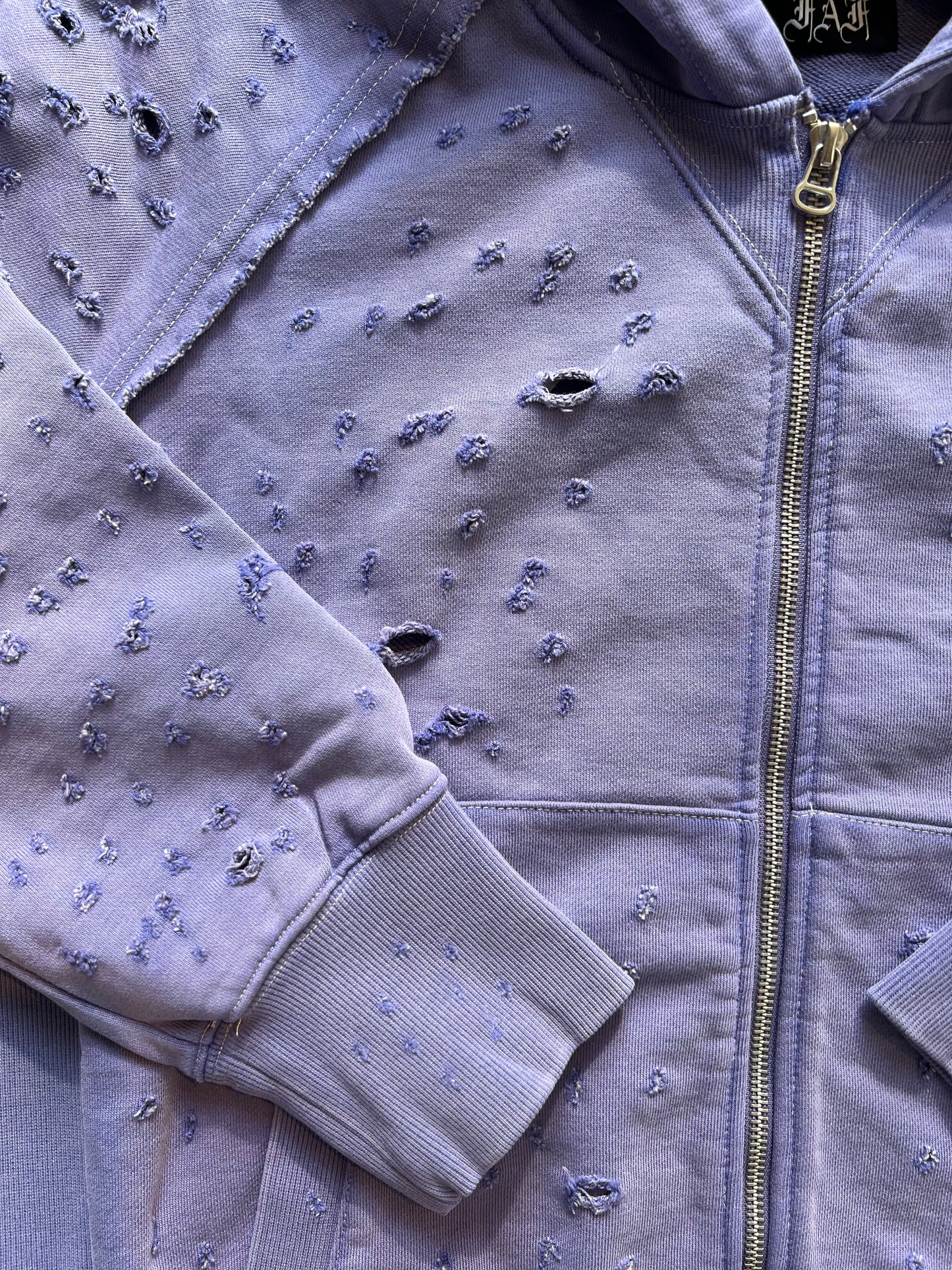 FAKA AS FLOWERS/DAMEGED ZIP UP HOODIES
