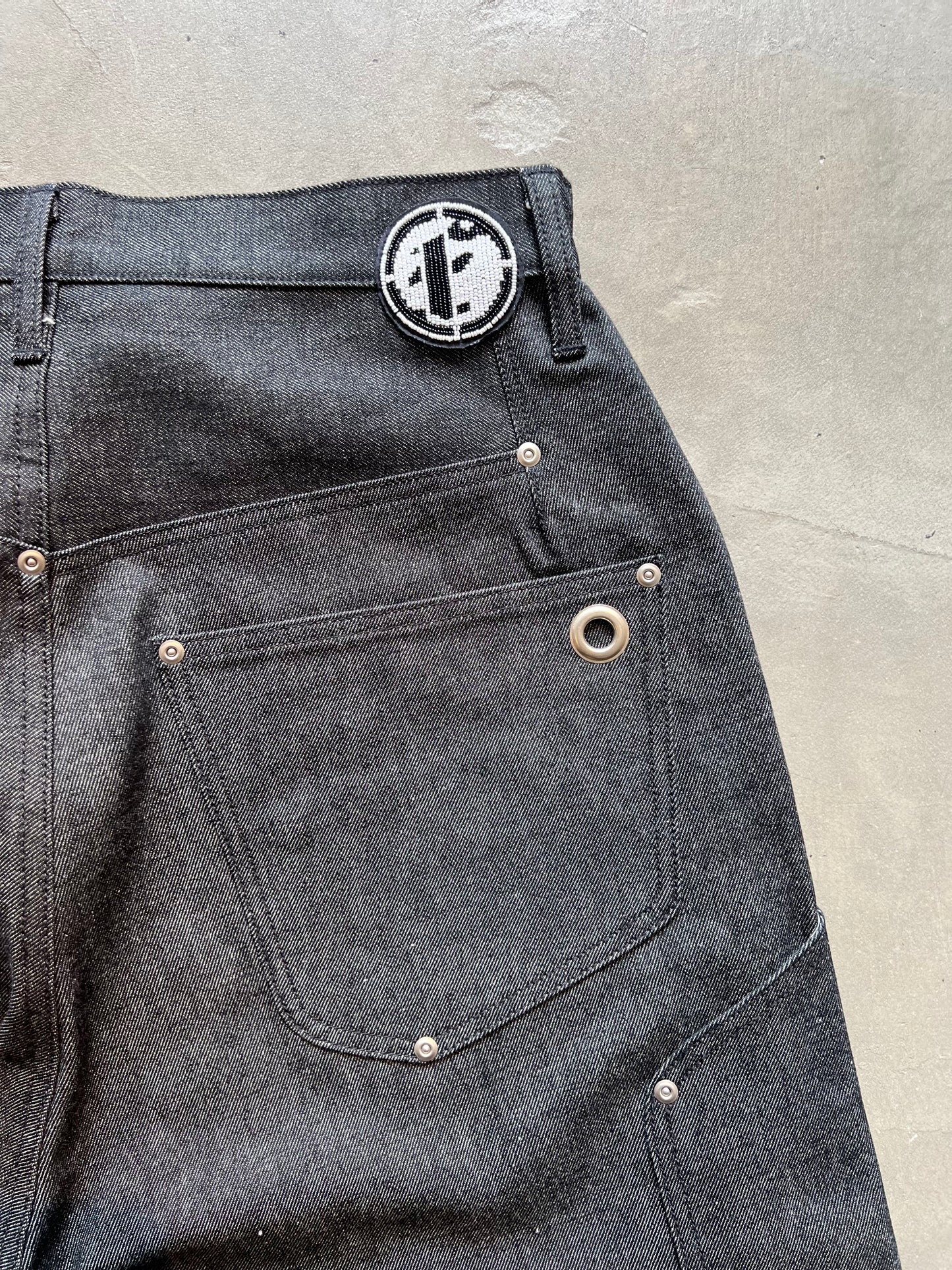 FAKE AS FLOWERS/NEWCOMMUNE Baggy Denim Shorts