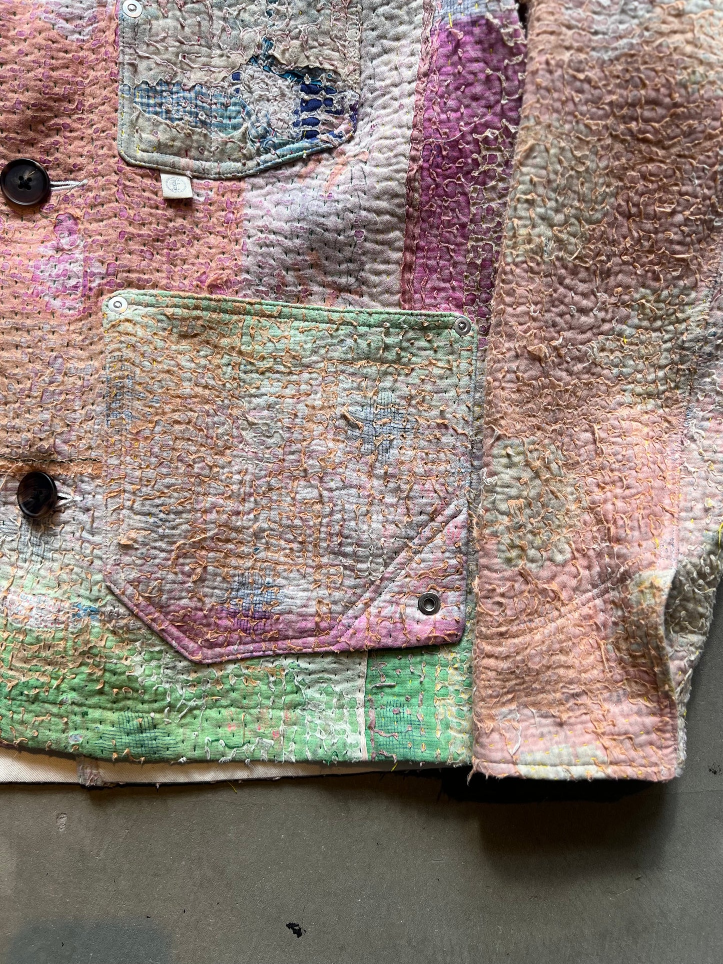 FAKE AS FLOWERS/Khanta Quilt Work Jacket