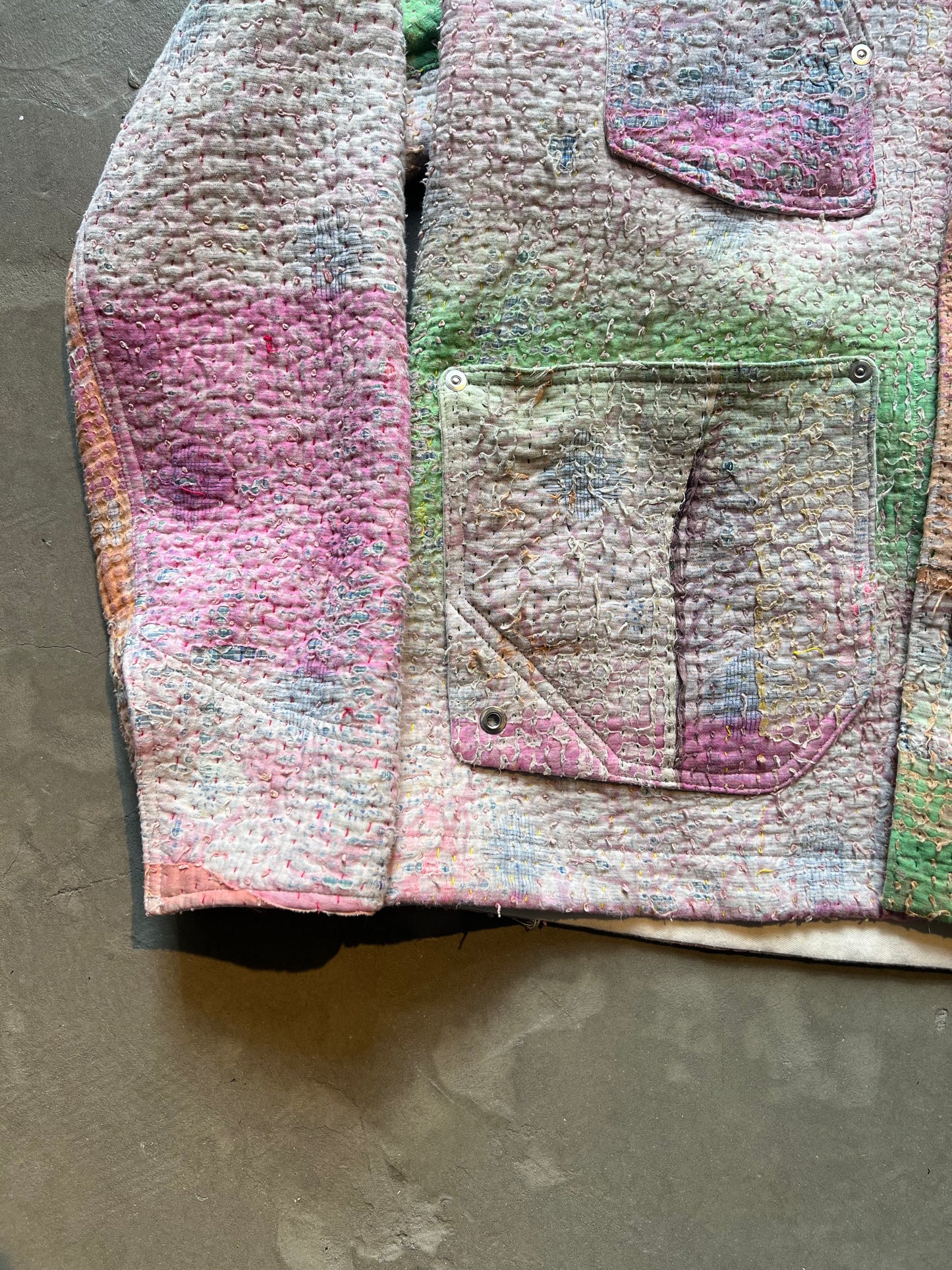 FAKE AS FLOWERS/Khanta Quilt Work Jacket