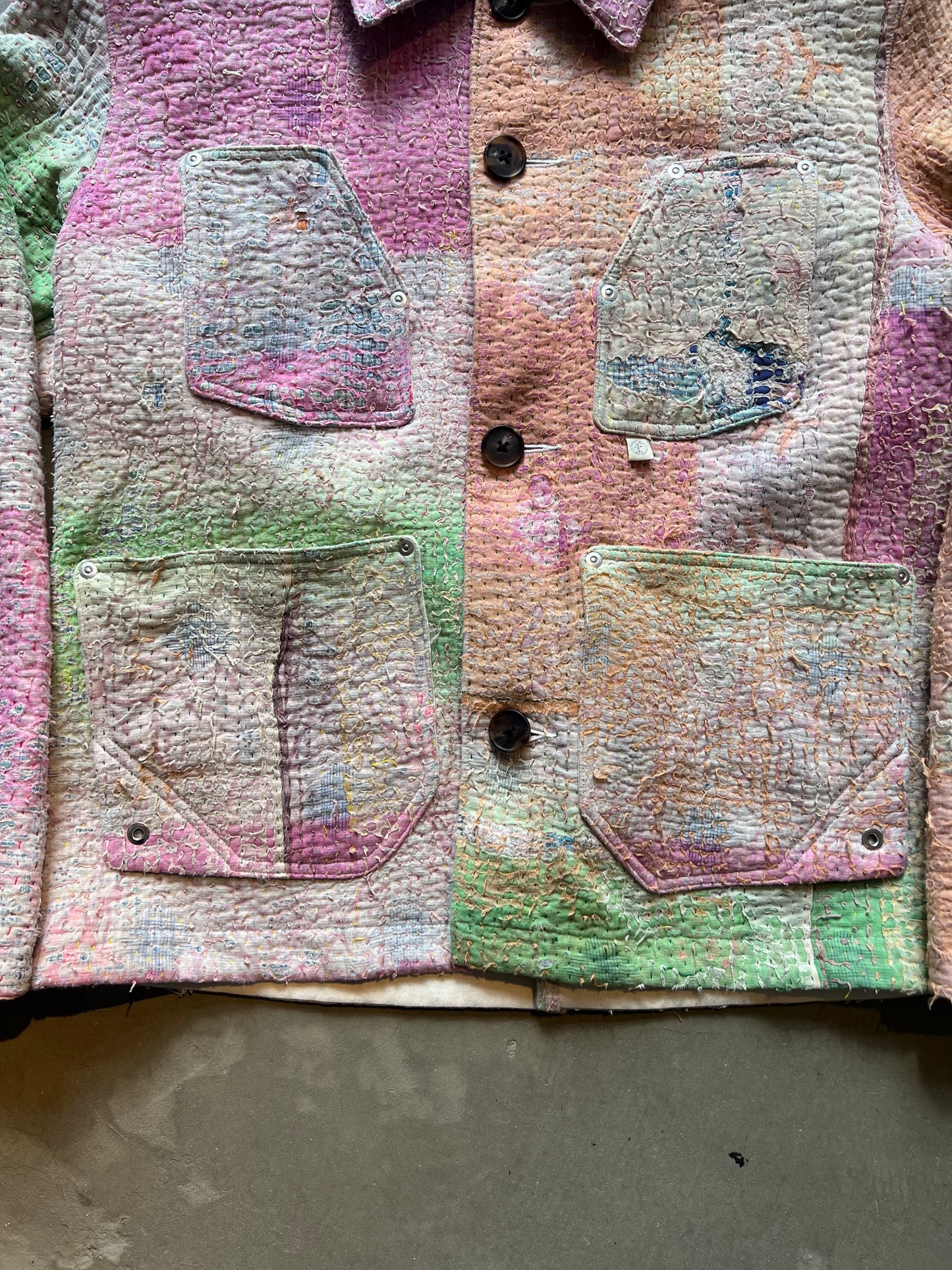 FAKE AS FLOWERS/Khanta Quilt Work Jacket