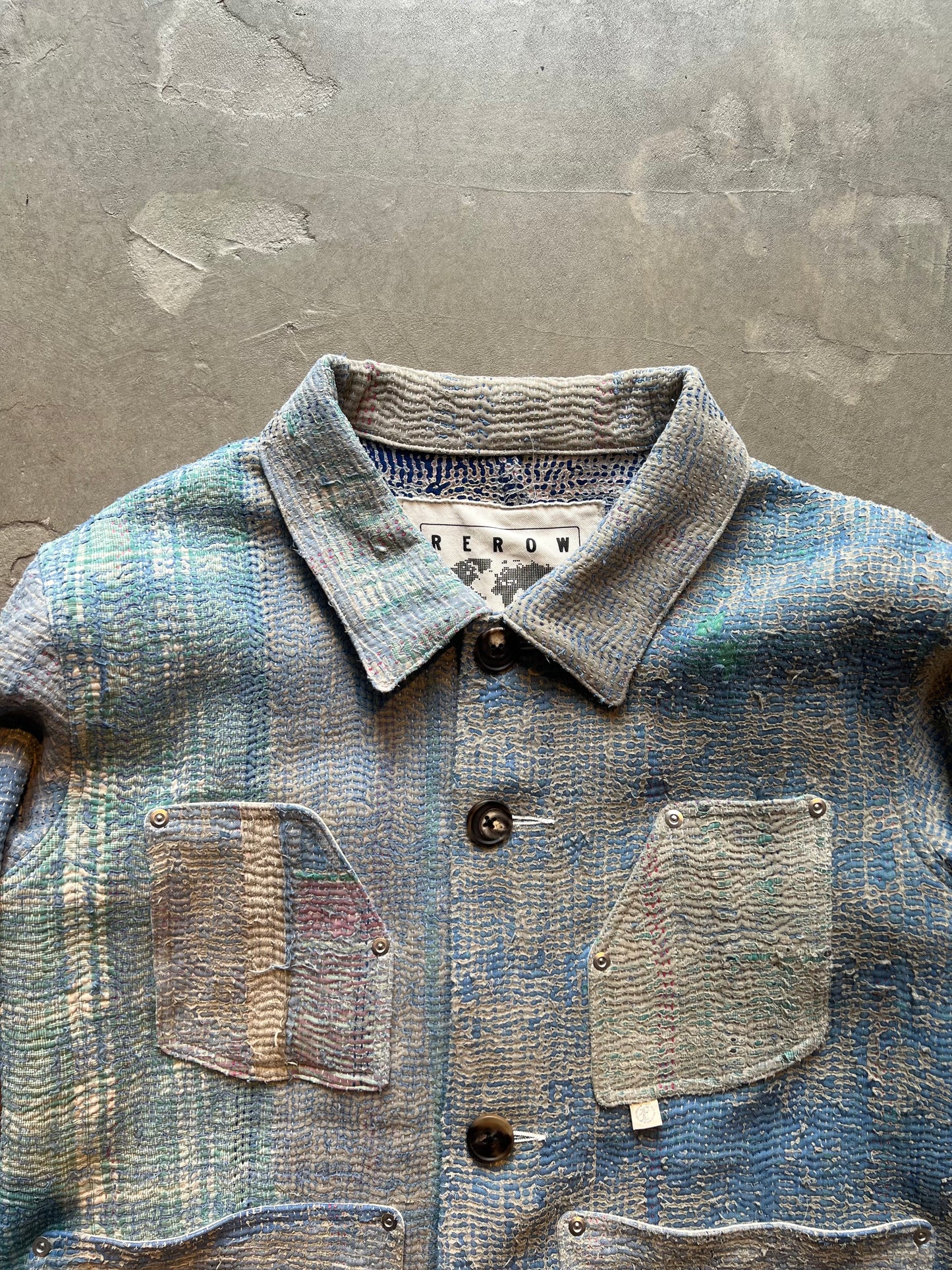 FAKE AS FLOWERS/Khanta Quilt Work Jacket