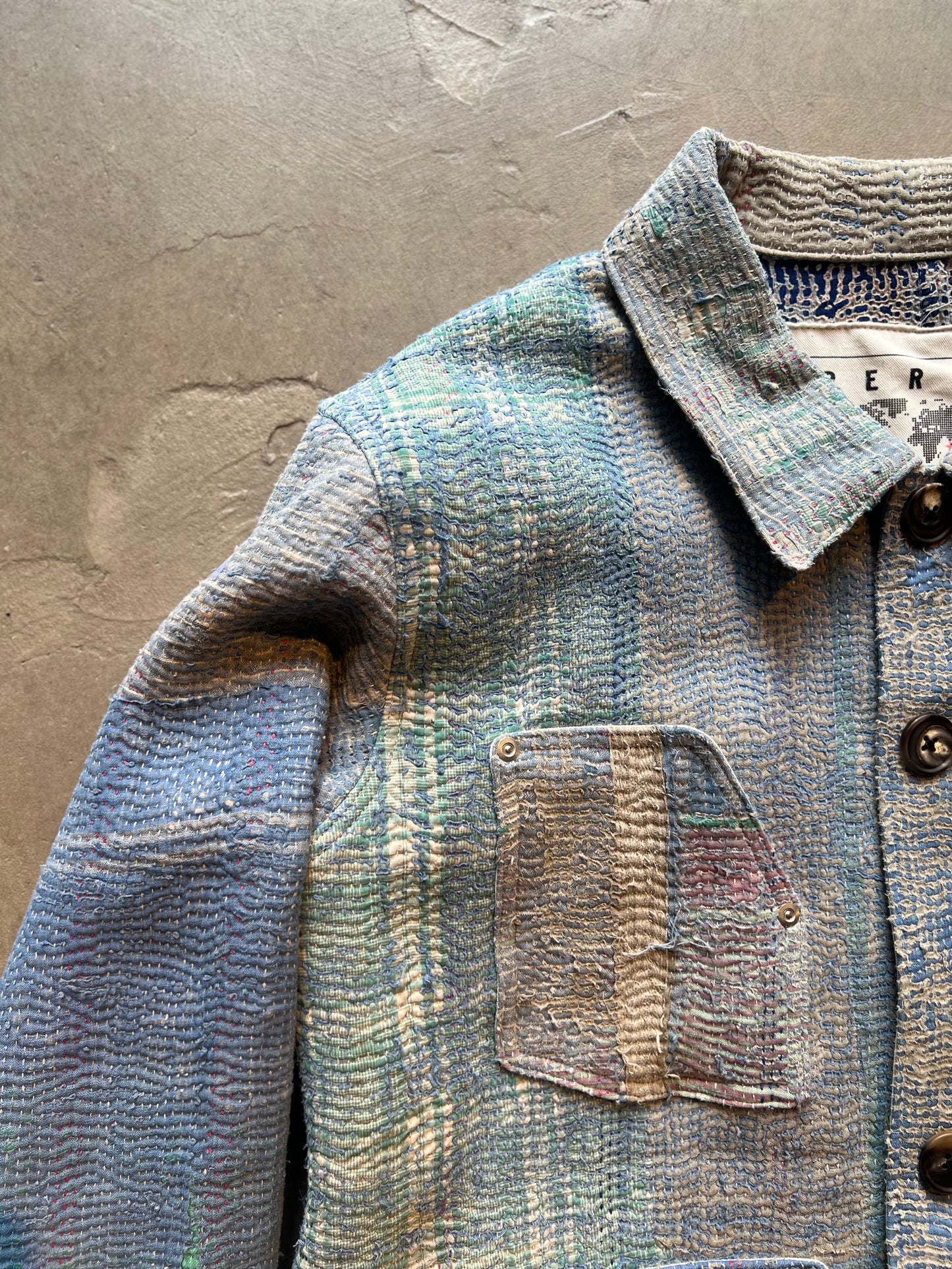 FAKE AS FLOWERS/Khanta Quilt Work Jacket