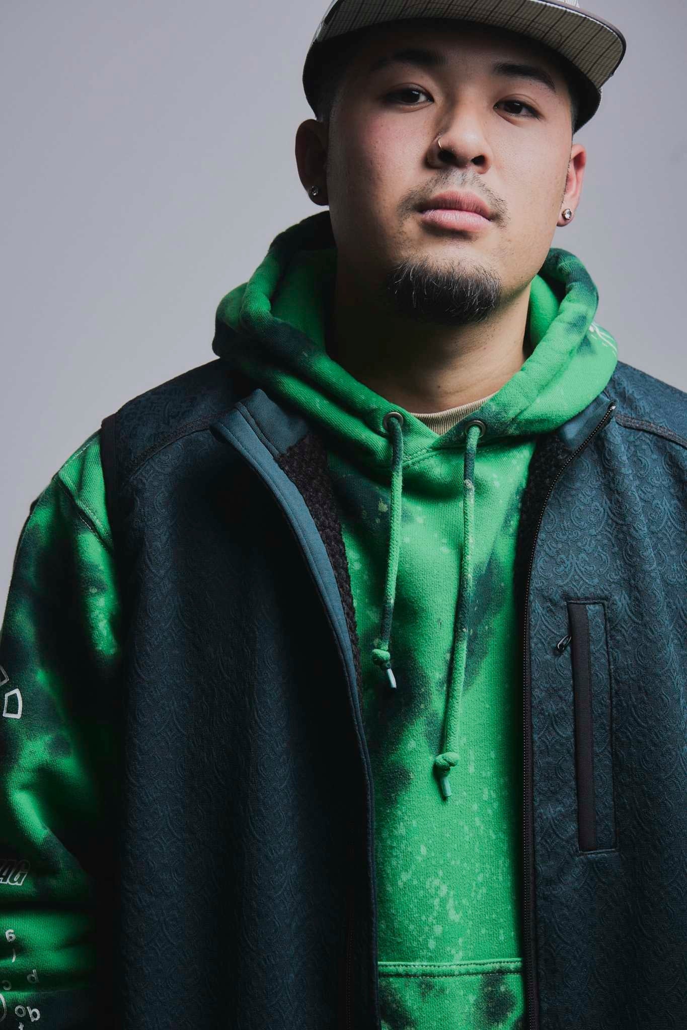 BLANKMAG x BALコラボ/"Elle Showering outside” Tie dye Hoodie/GREEN