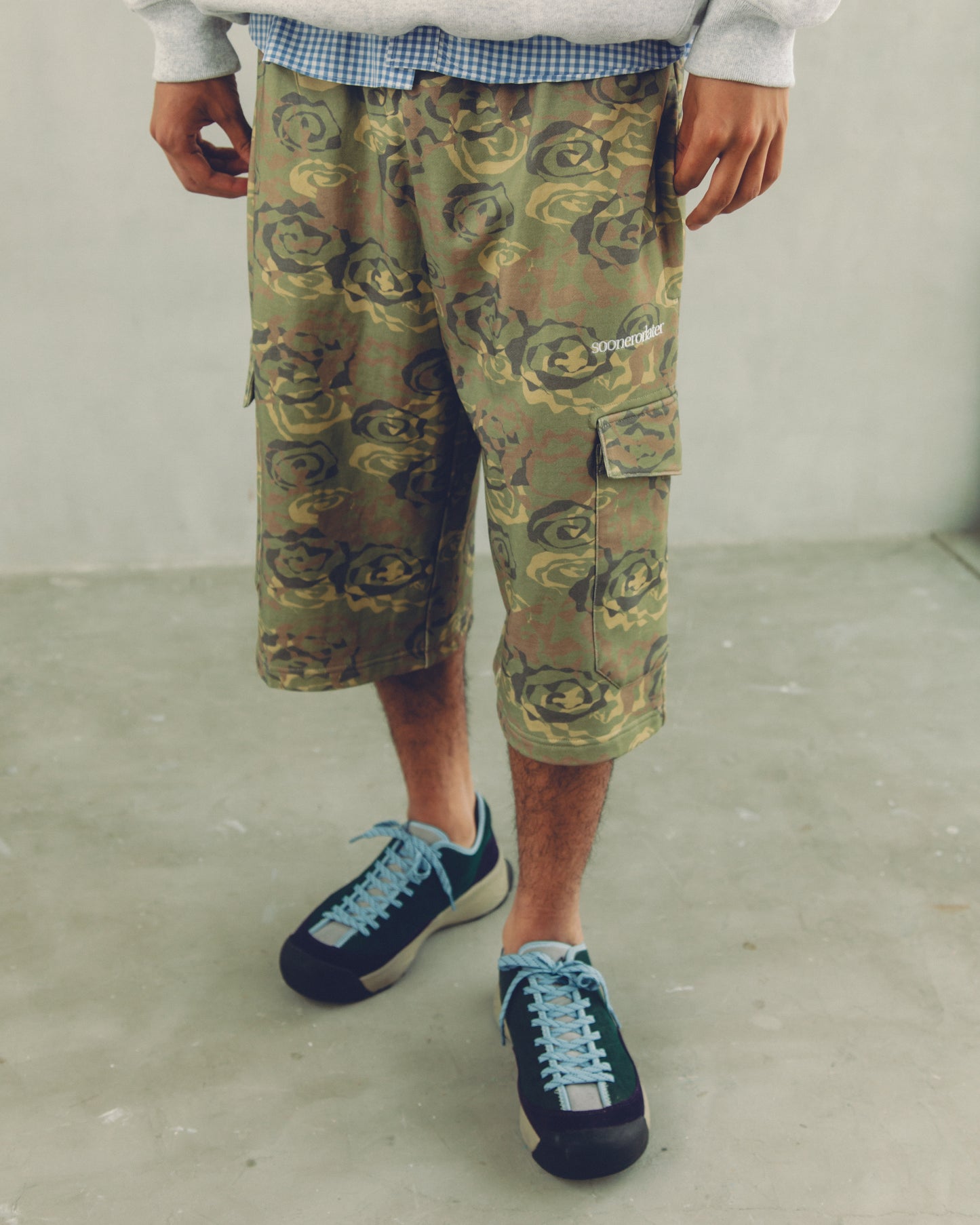 SOL/Camo Sweat Cargo Shorts