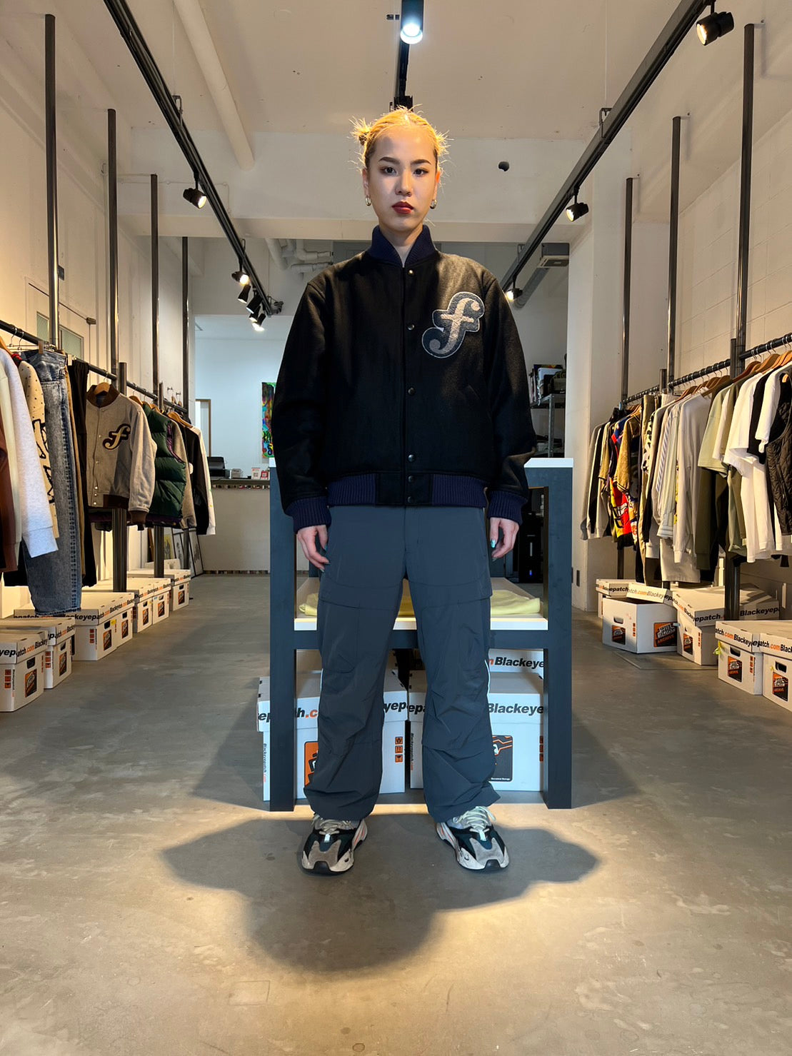 Wool Stadium Jacket(BLACK)/FAF