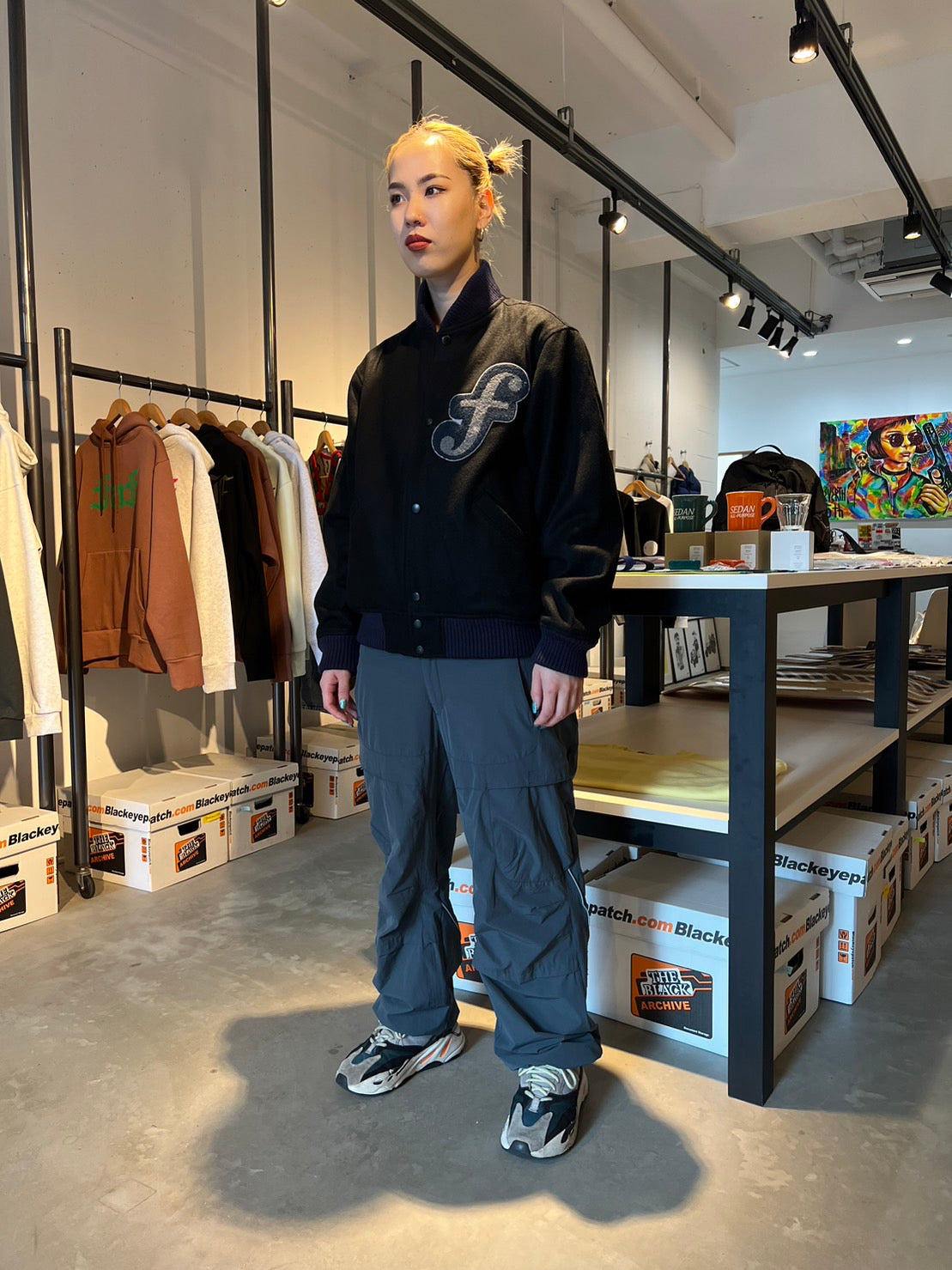 Wool Stadium Jacket(BLACK)/FAF