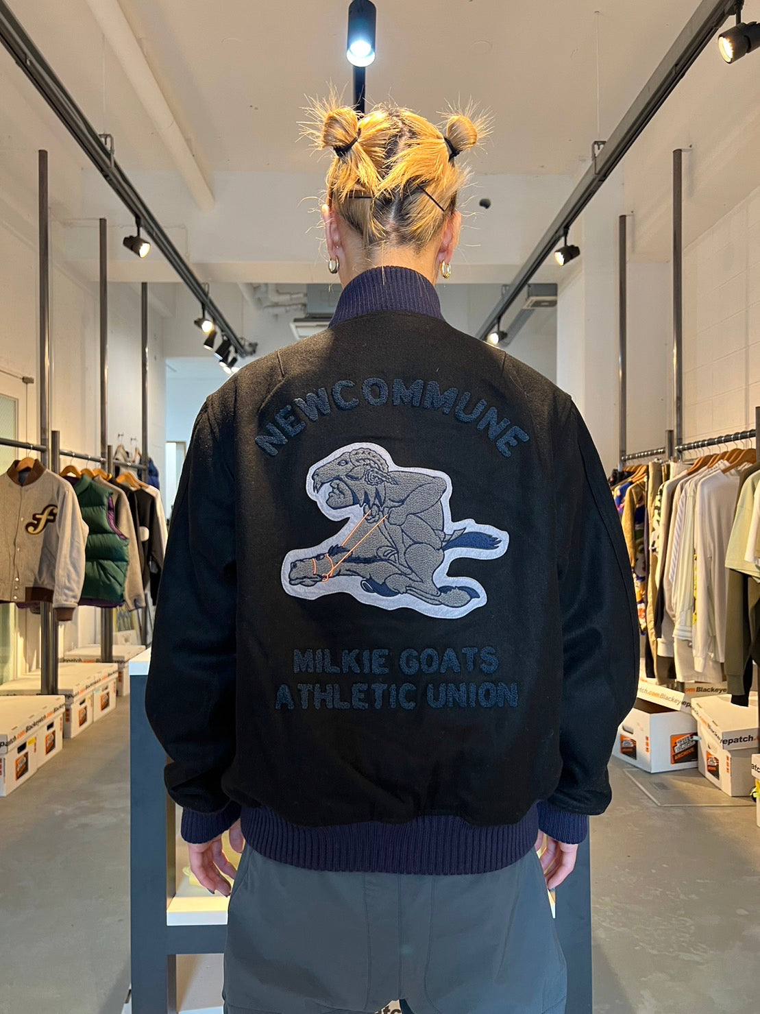 Wool Stadium Jacket(BLACK)/FAF