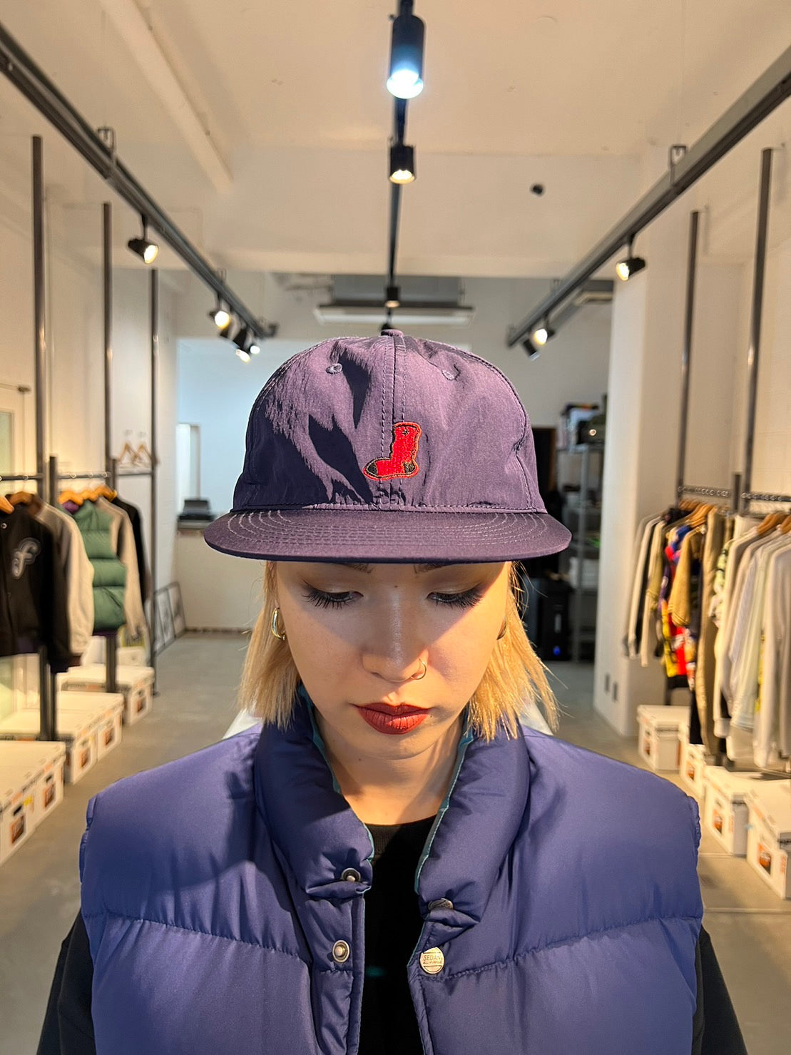 Nylon Socks Club Hat(Eggplant)/WHIMSY