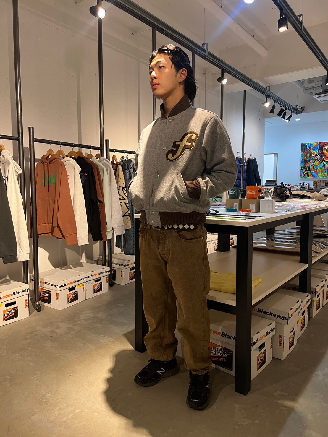 Wool Stadium Jacket(GRAY)/FAF